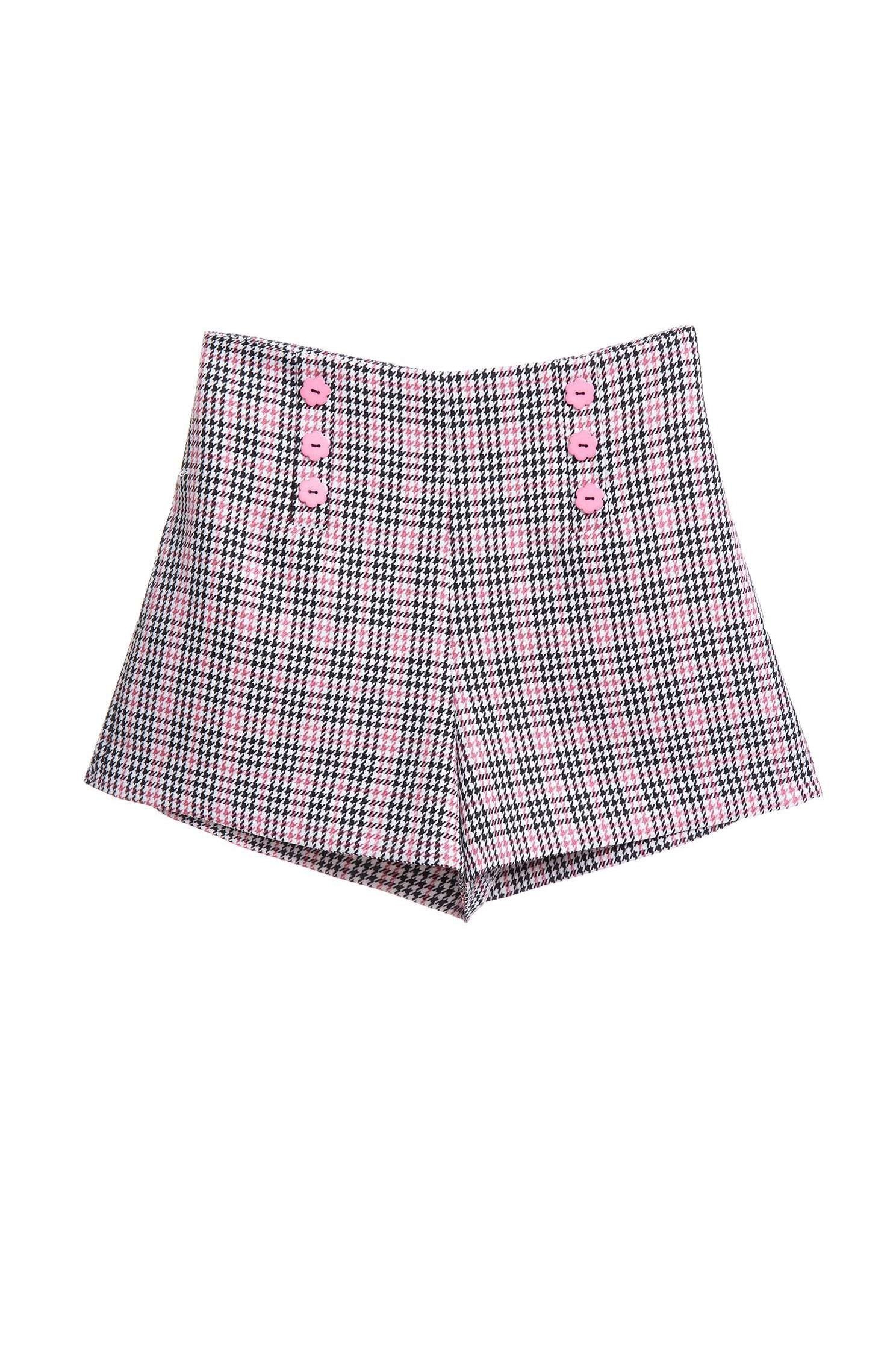 Plaid design shorts,shorts,pants