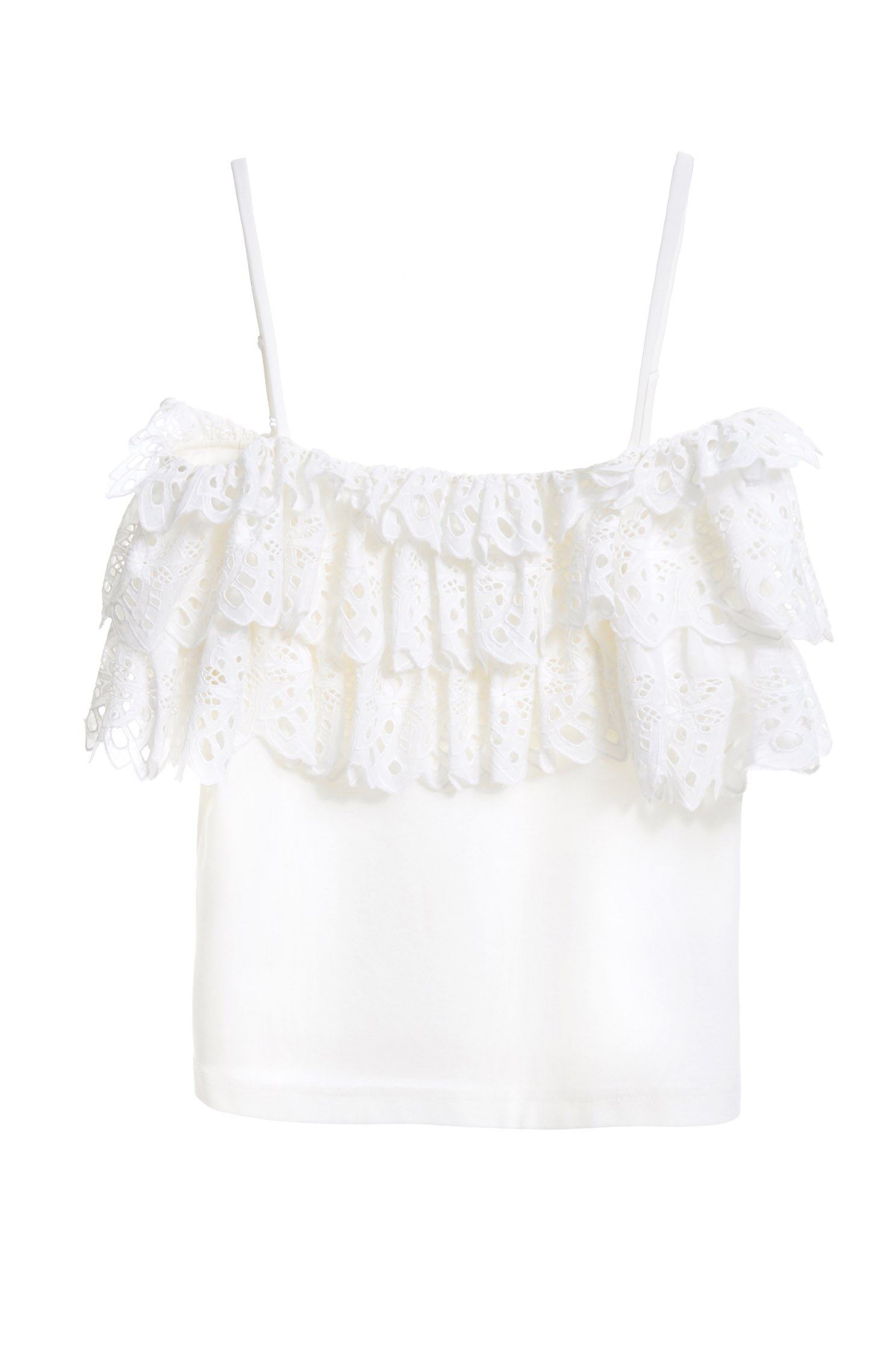 Off-the-shoulder ruffle set (pants),onlinelimitededition,culottespants,pants