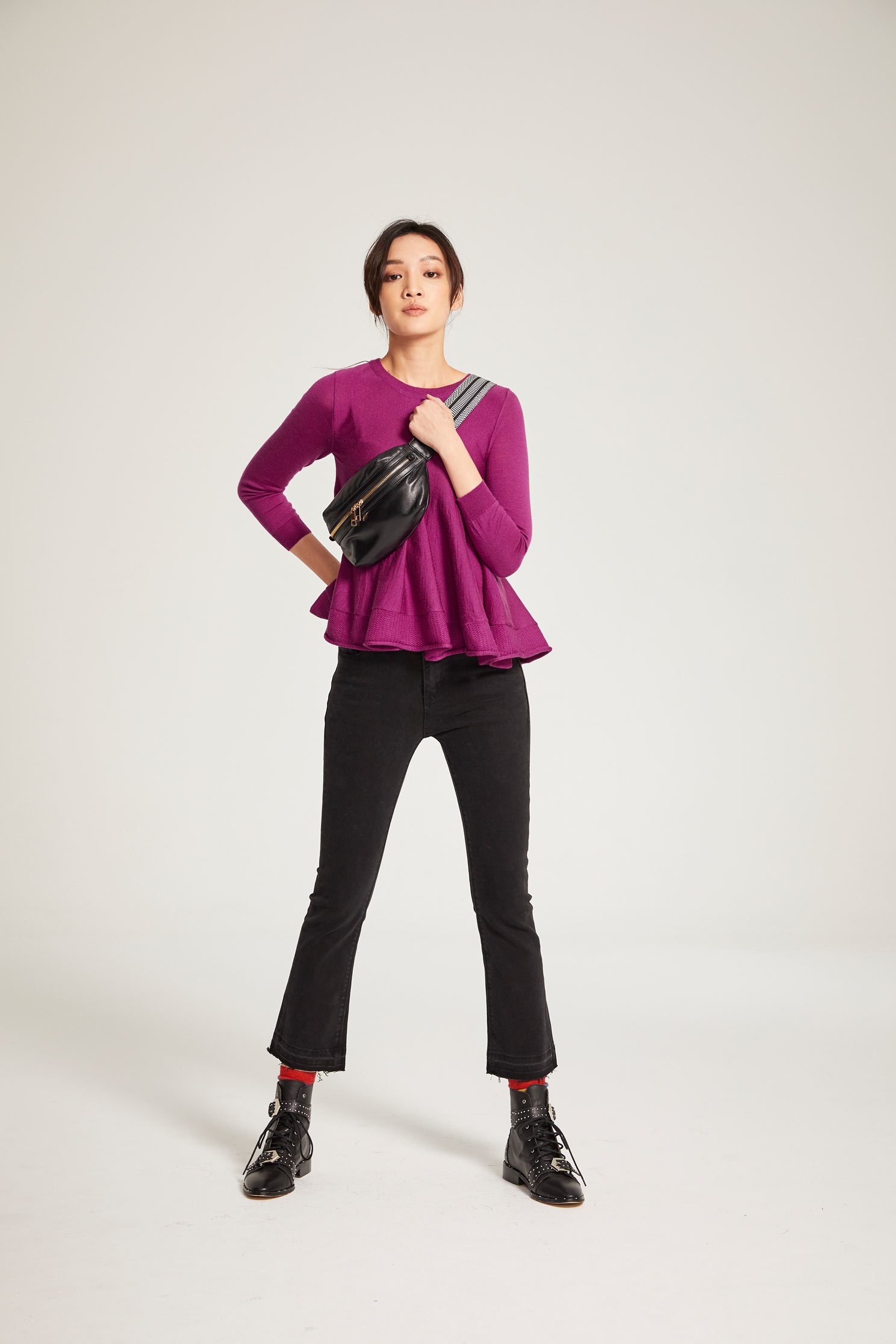 Mid-waist jeans,Tanning,cowboy,Jeans,Women's denim trousers,Fantasy purple,長褲,Thin pants,Black jeans,Black trousers