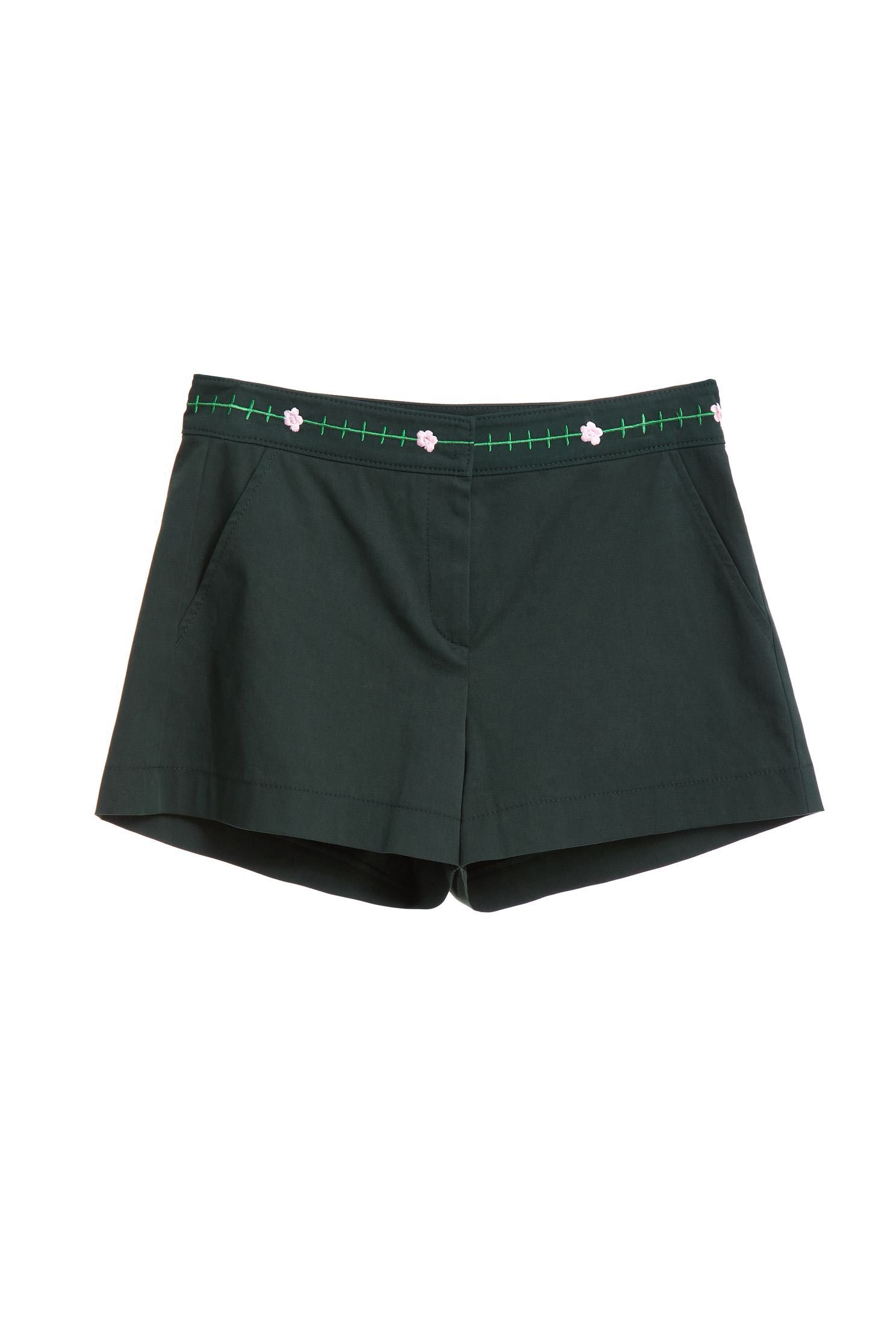 Embroidered waist shorts,shorts,embroidered,pants