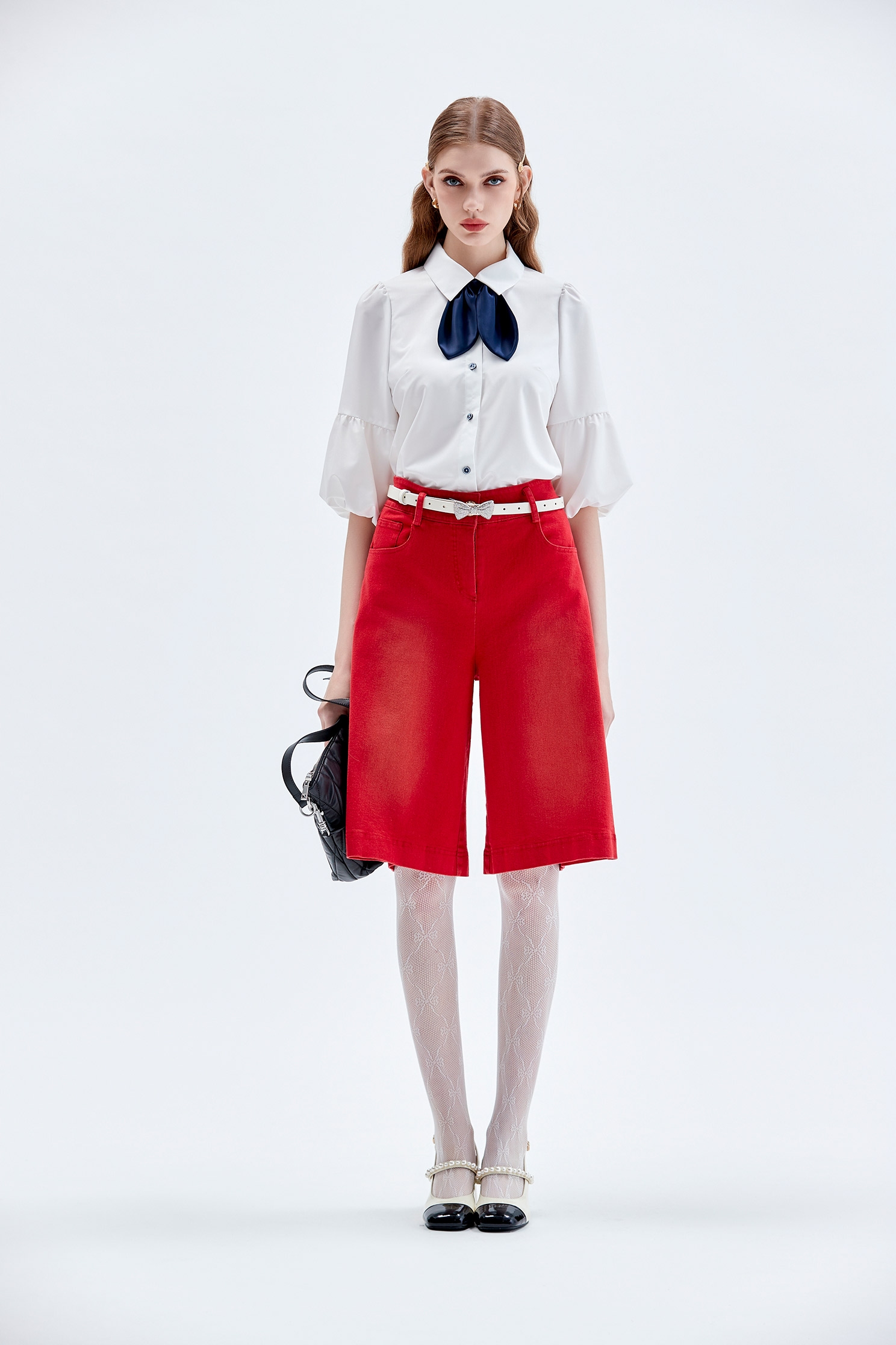 蜜餞紅水洗牛仔五分褲蜜餞紅水洗牛仔五分褲,牛仔,牛仔褲,秋冬穿搭,純棉,褲子