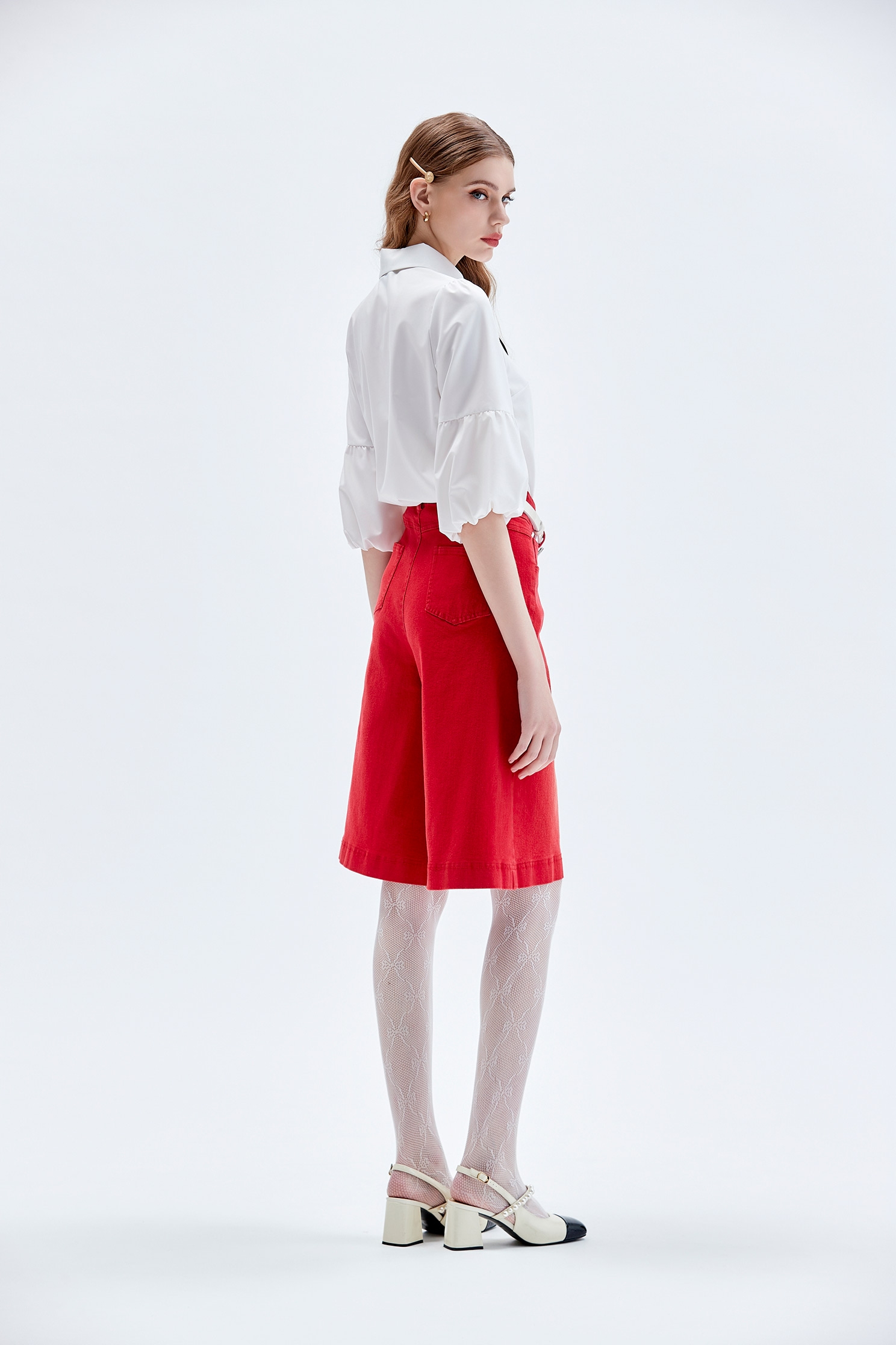 蜜餞紅水洗牛仔五分褲蜜餞紅水洗牛仔五分褲,牛仔,牛仔褲,秋冬穿搭,純棉,褲子