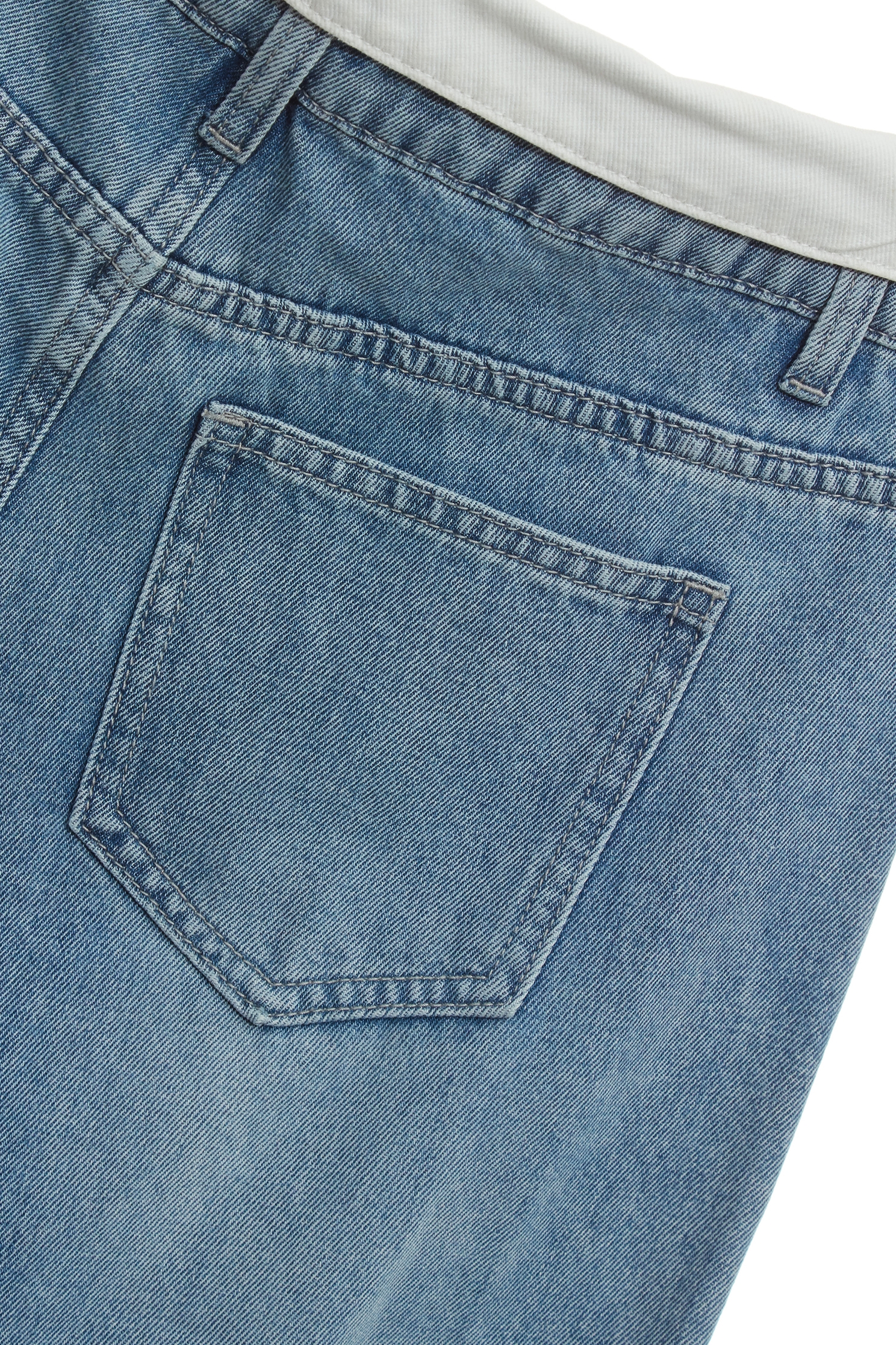 反折腰頭闊腿牛仔長褲反折腰頭闊腿牛仔長褲,刺繡,牛仔,牛仔褲,秋冬穿搭,褲子