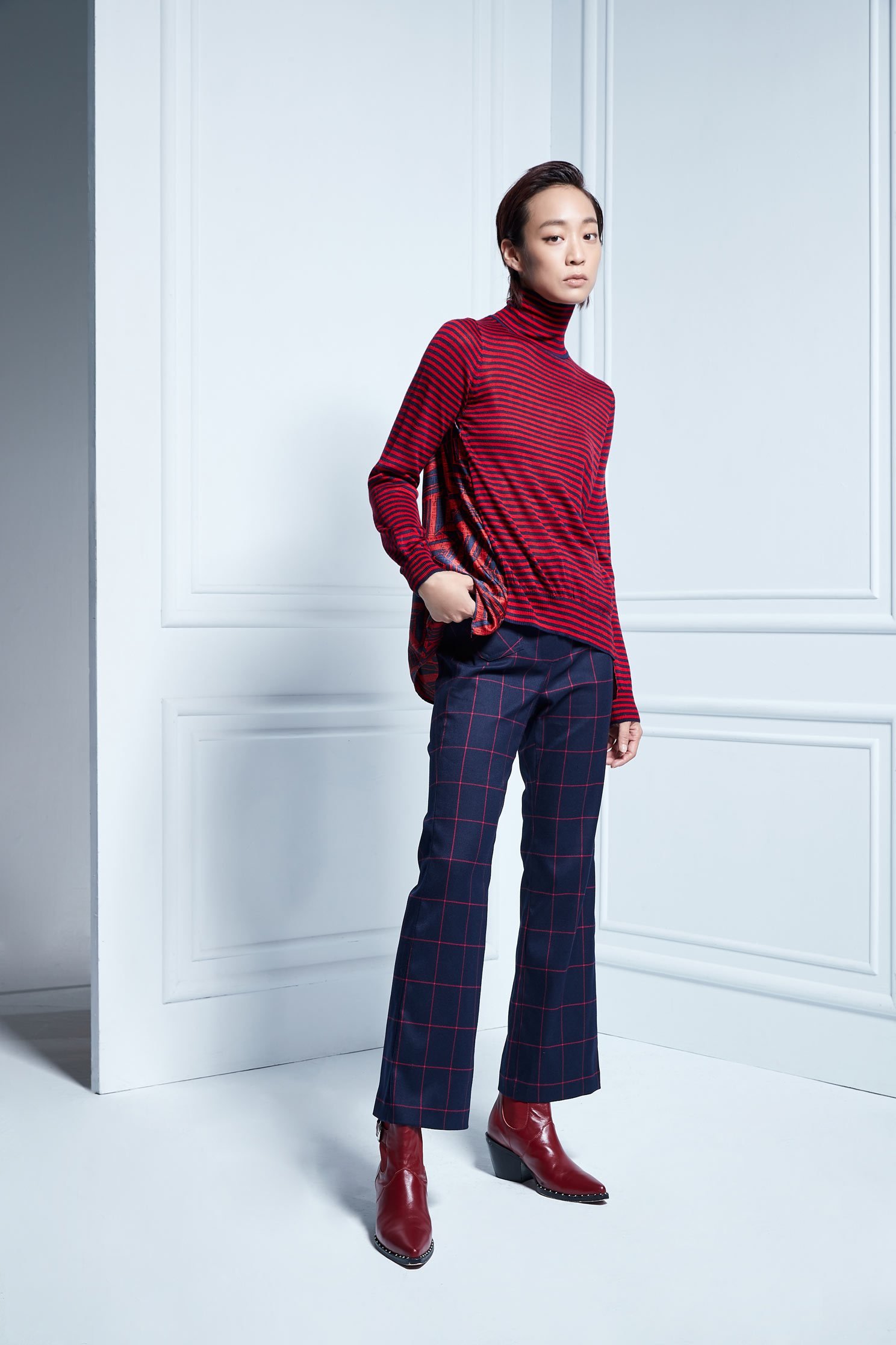 Pink check pants,Bell Bottom Jeans,Culottes Pants,Pants,長褲,Thin pants