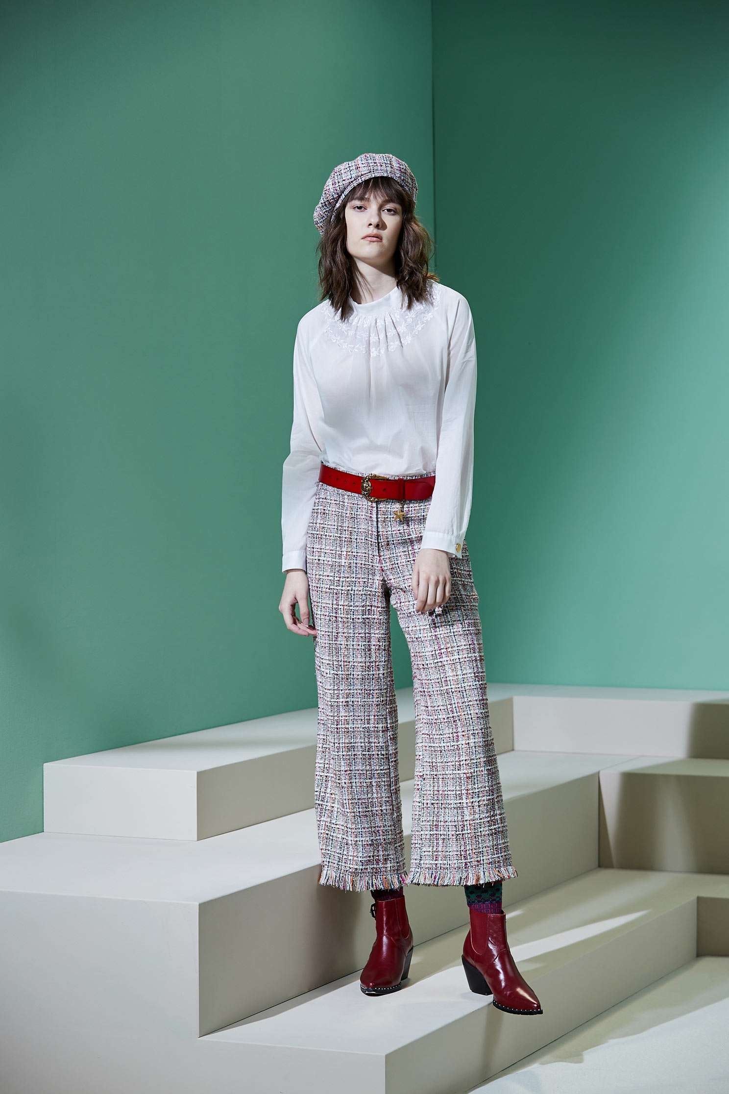 Heather wool wide leg,bellbottomjeans,culottespants,pants,pants,thinpants
