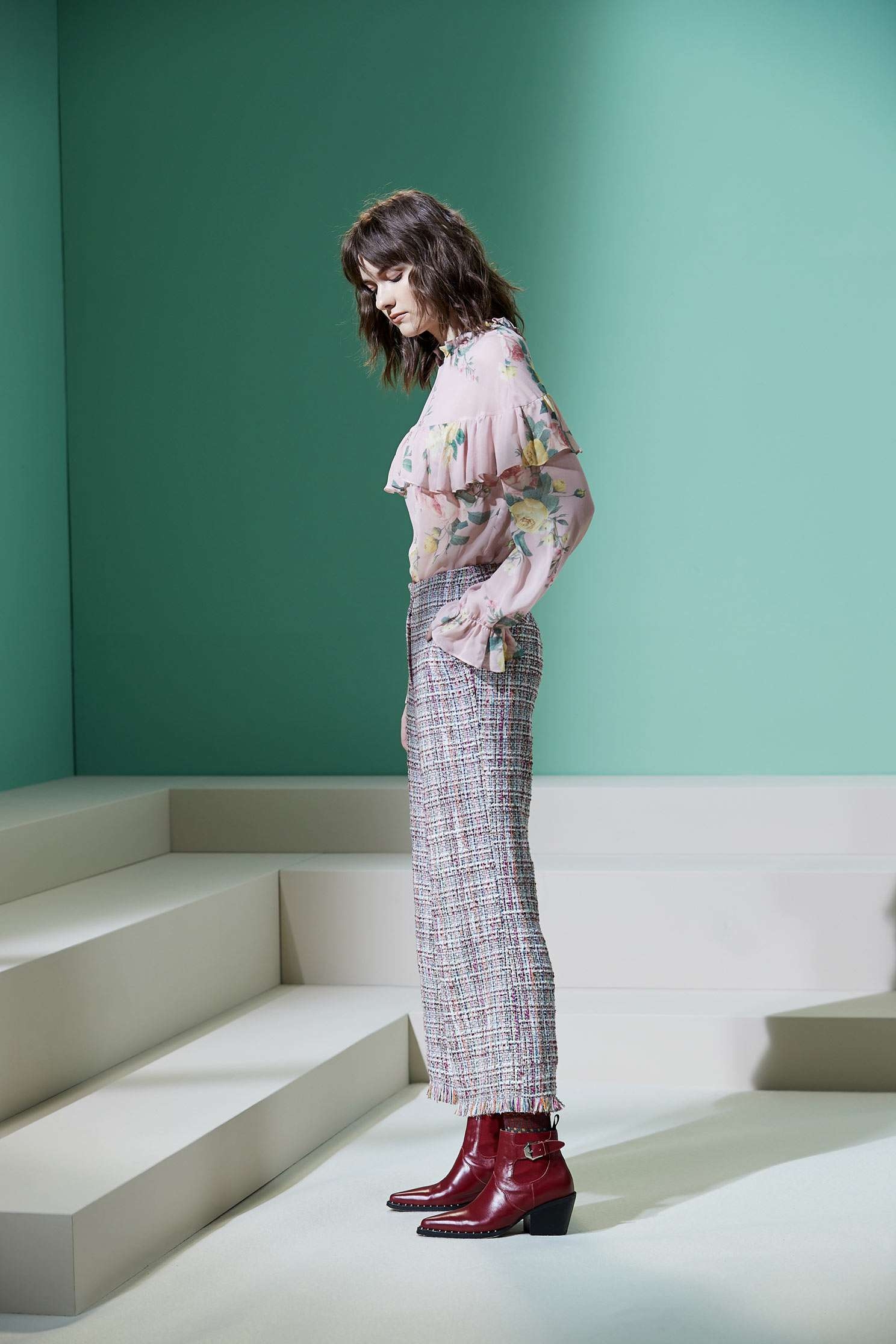 Heather wool wide leg,bellbottomjeans,culottespants,pants,pants,thinpants