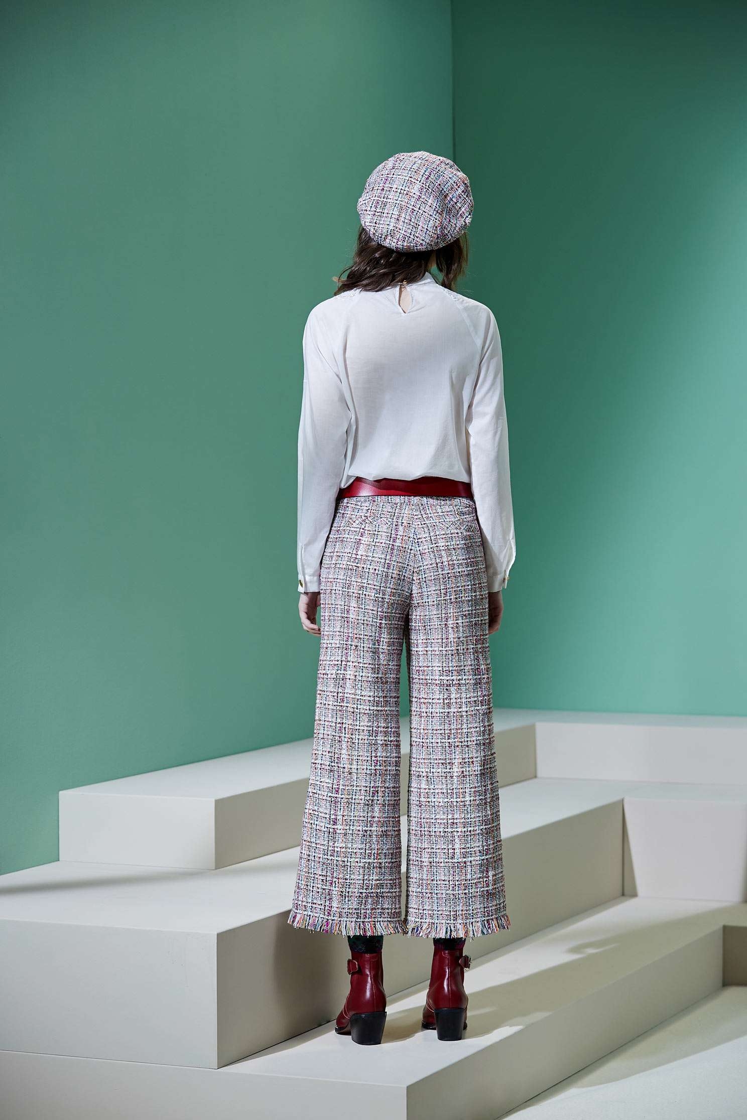Heather wool wide leg,bellbottomjeans,culottespants,pants,pants,thinpants