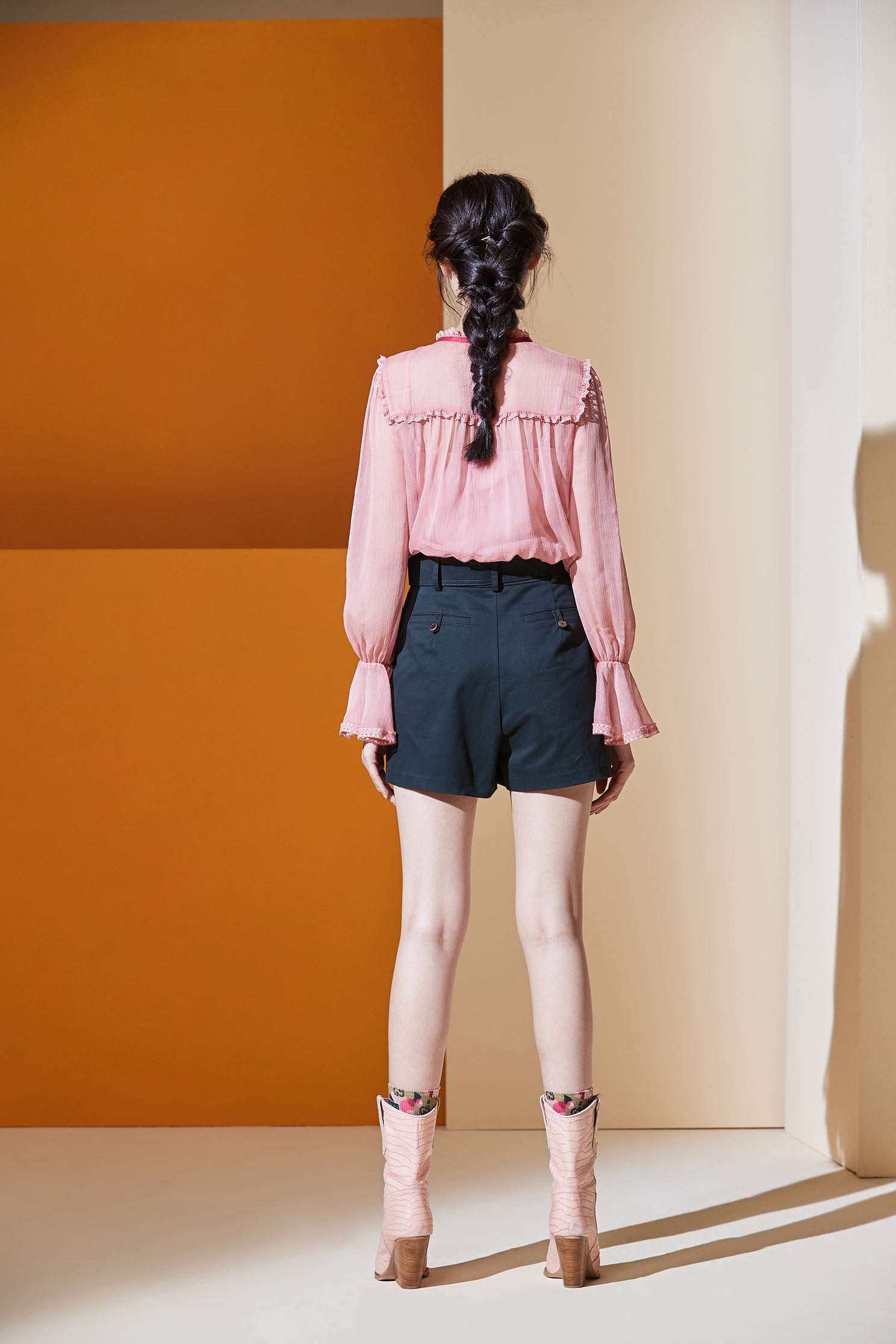 Vintage ink green pleated shorts,shorts,pants