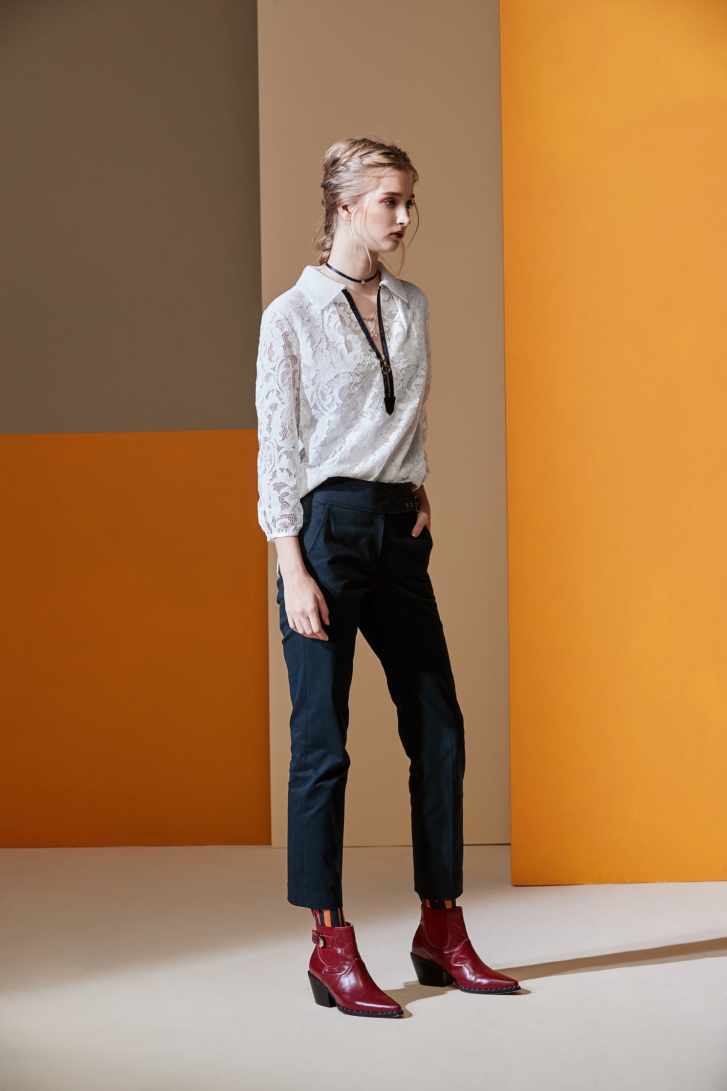 Ink-green narrow cropped pants,skinnypants,pants,pants,thinpants