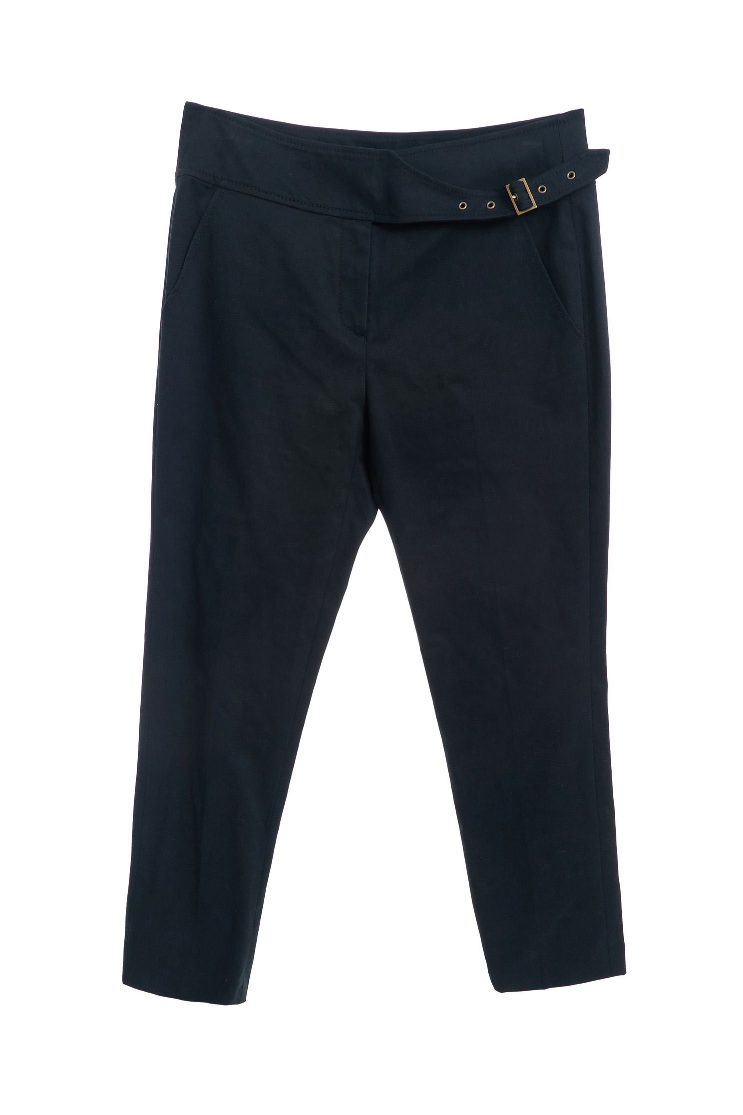 Ink-green narrow cropped pants,skinnypants,pants,pants,thinpants