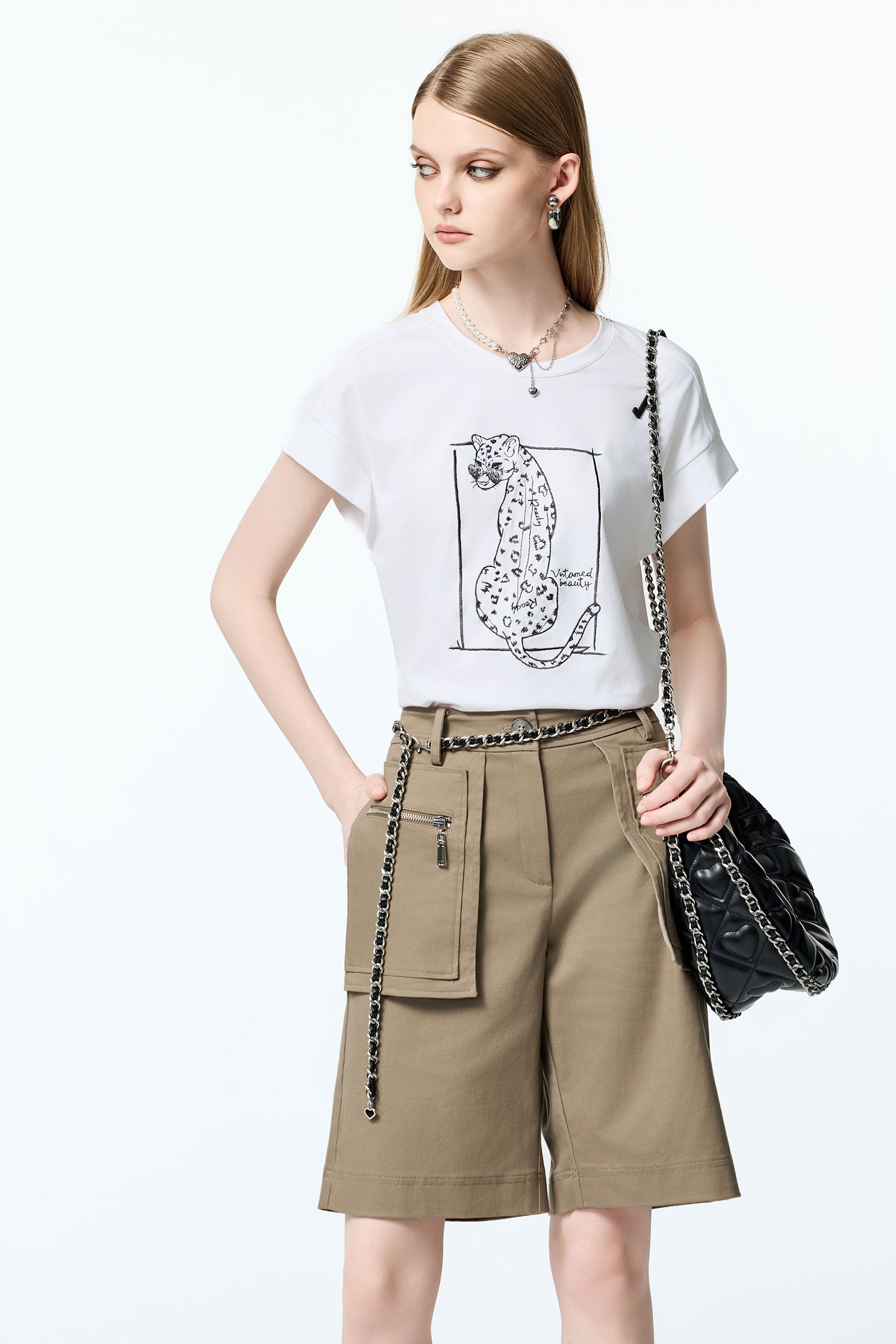 月見草色工裝造型褲月見草色工裝造型褲,短褲,秋冬穿搭,褲子