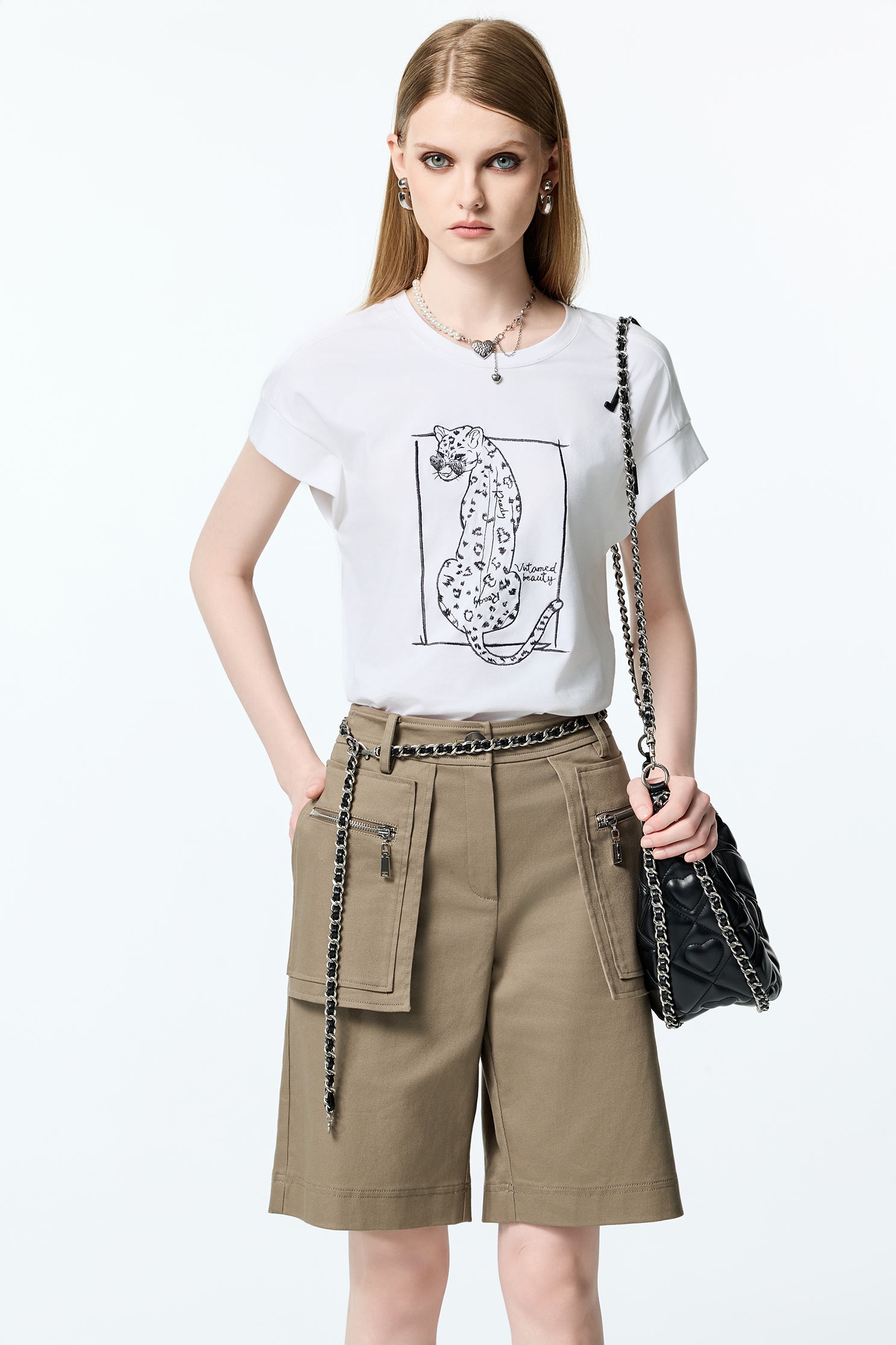 月見草色工裝造型褲月見草色工裝造型褲,短褲,秋冬穿搭,褲子