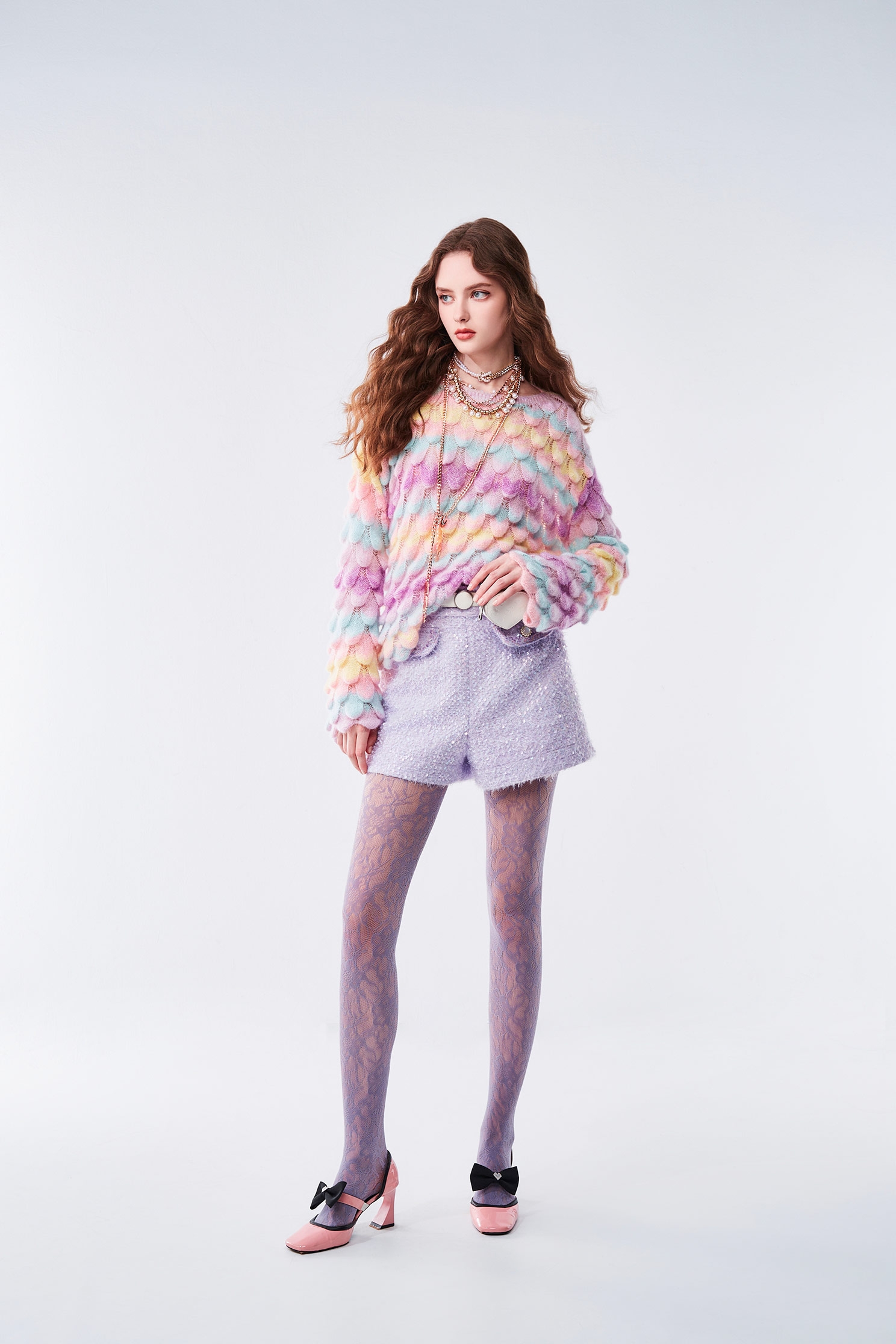 小香風輕柔薰衣草短褲小香風輕柔薰衣草短褲,小香風,時髦成套搭配,毛呢花呢,短褲,秋冬穿搭,褲子