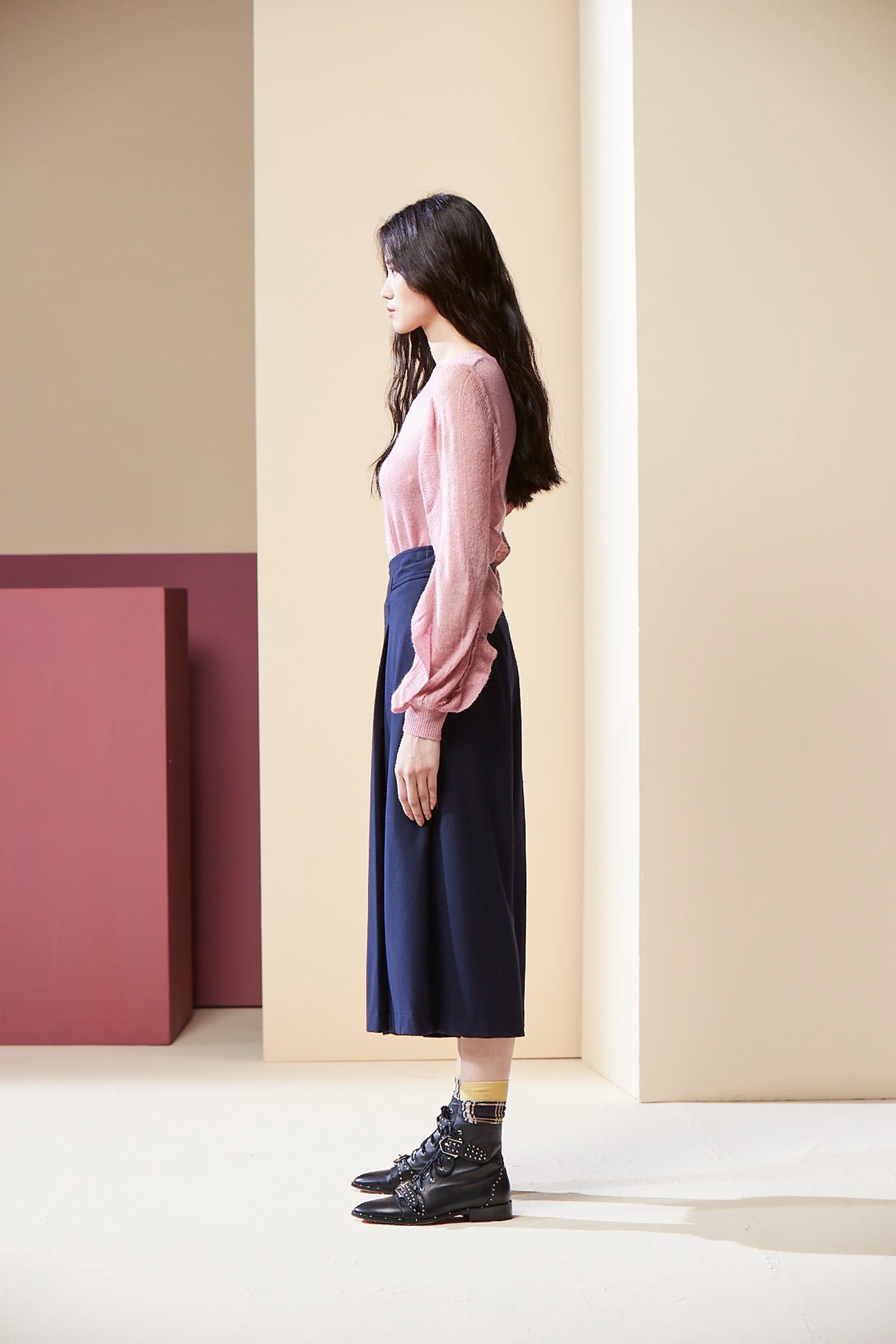 Roman wide trousers,culottespants,pants,knitting,pants
