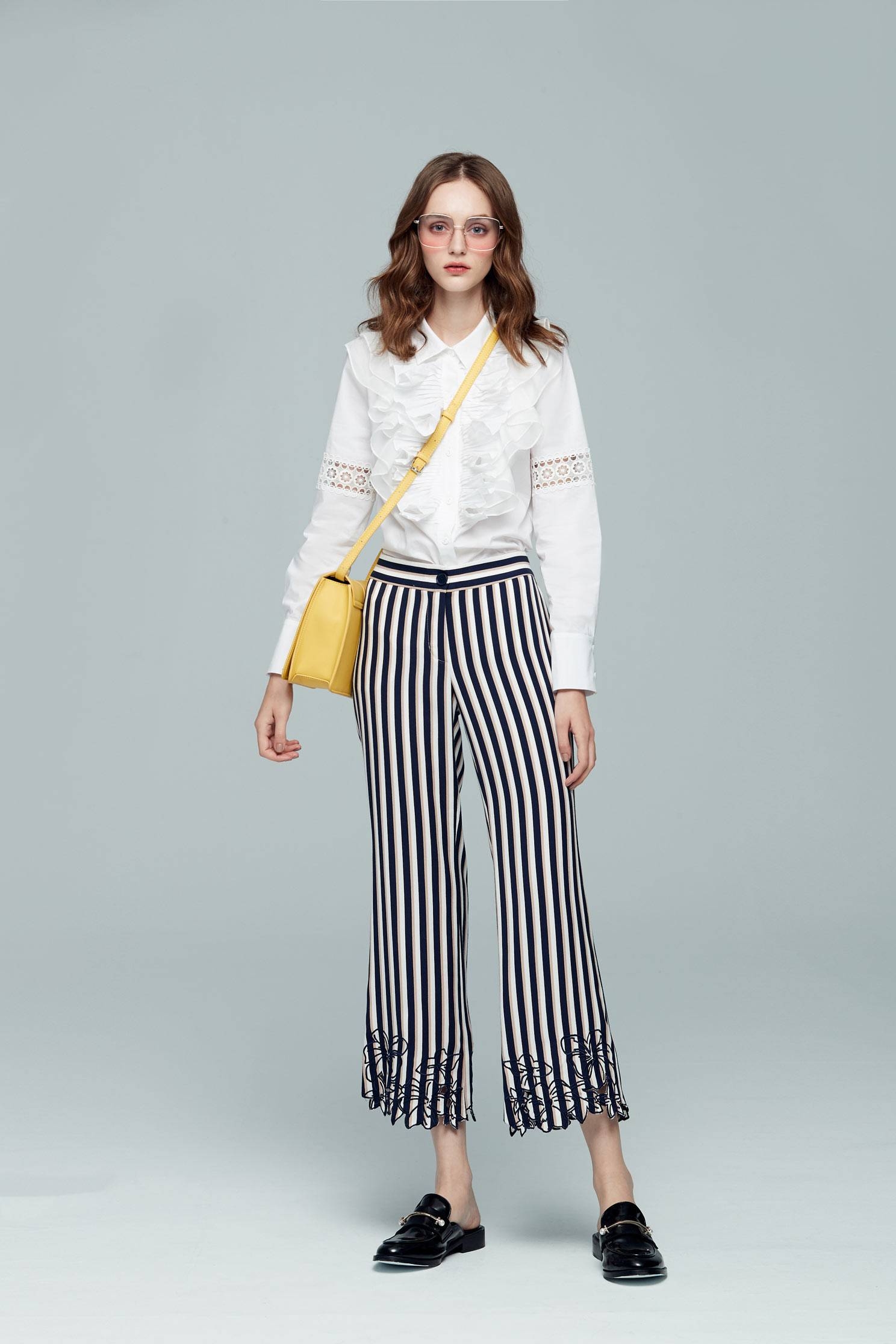 Color stripe design pants