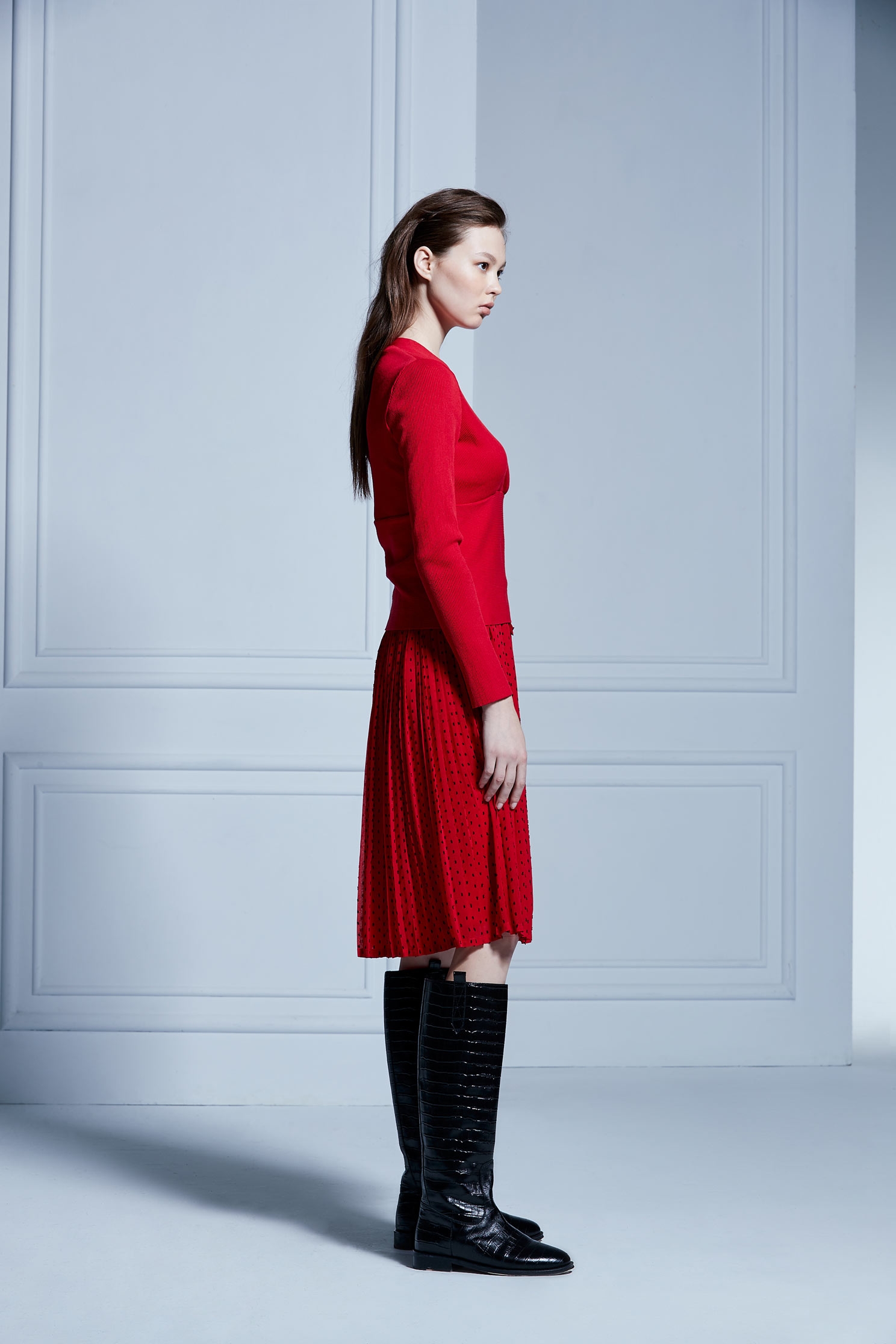 Dot strap hundred pleated skirt,Culottes Pants,Pants,Culottes