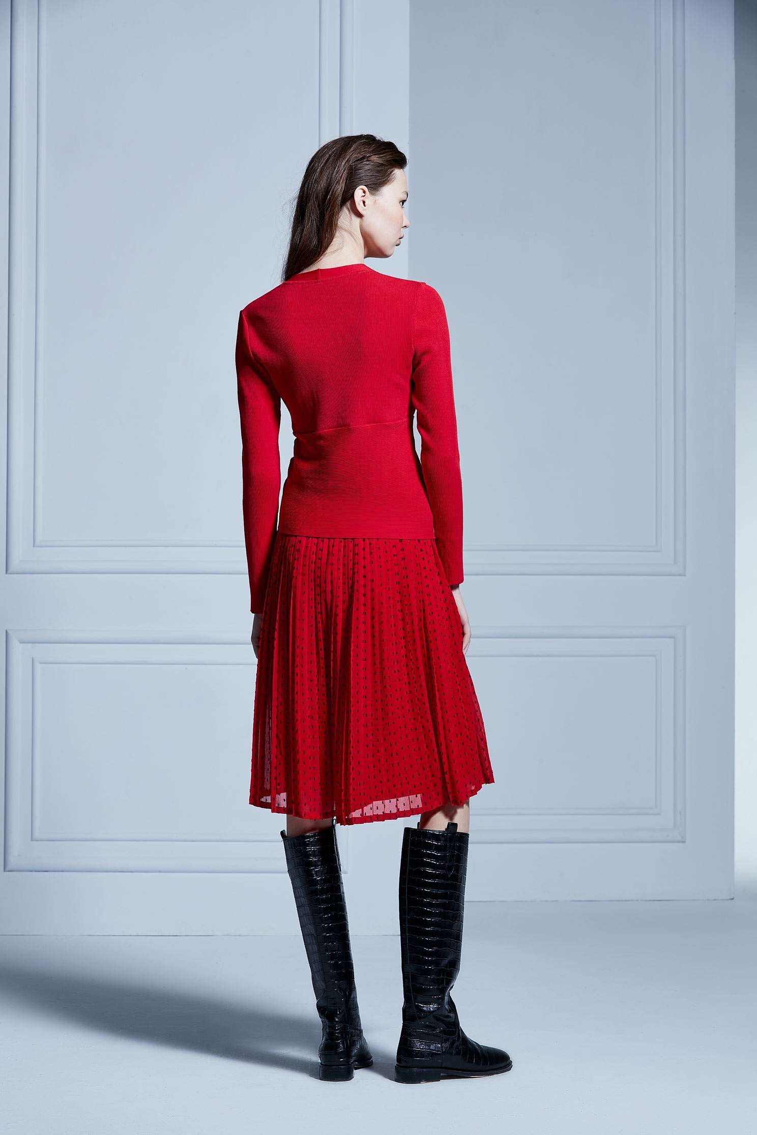 Dot strap hundred pleated skirt,Culottes Pants,Pants,Culottes
