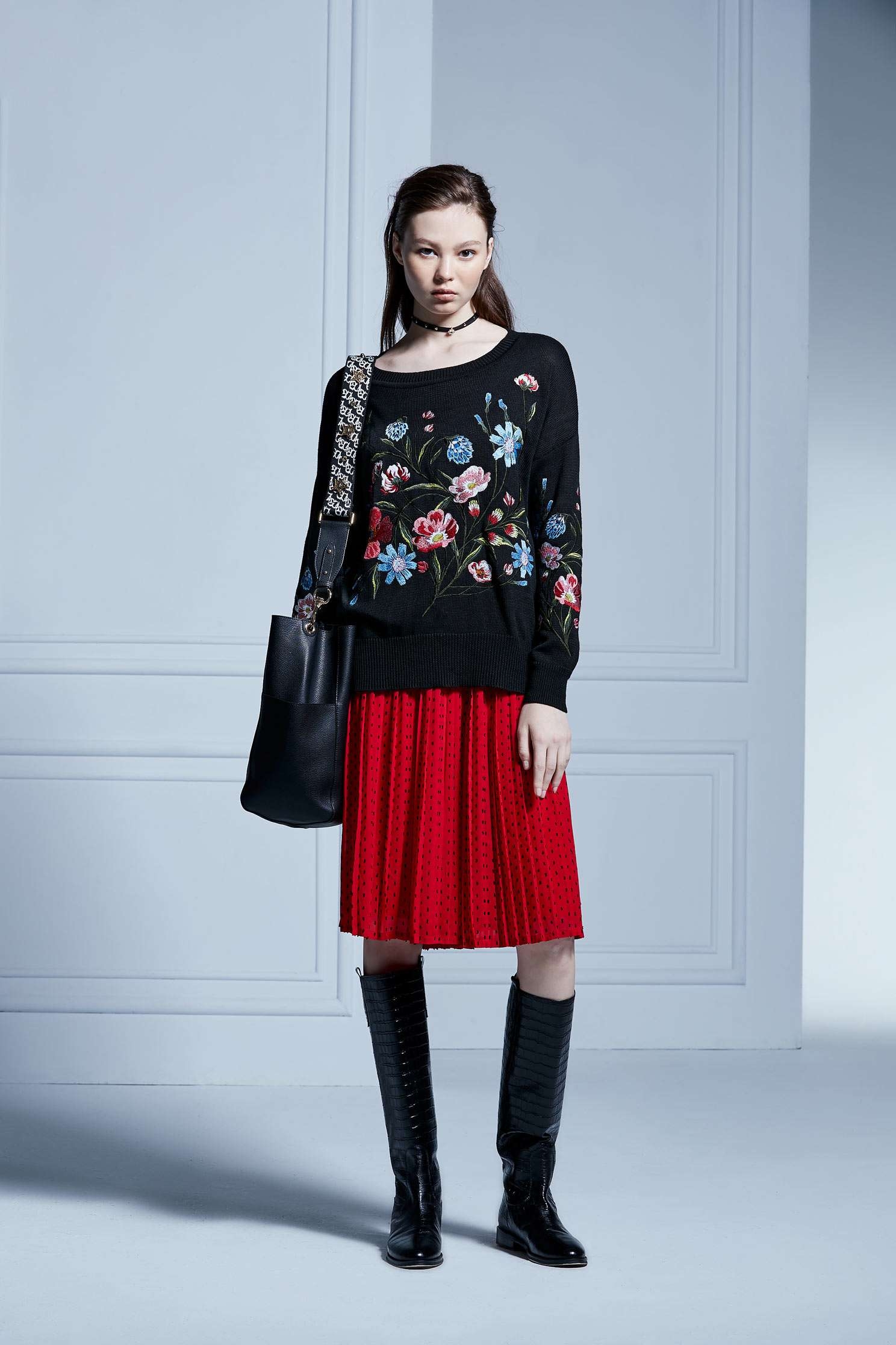 Dot strap hundred pleated skirt,Culottes Pants,Pants,Culottes
