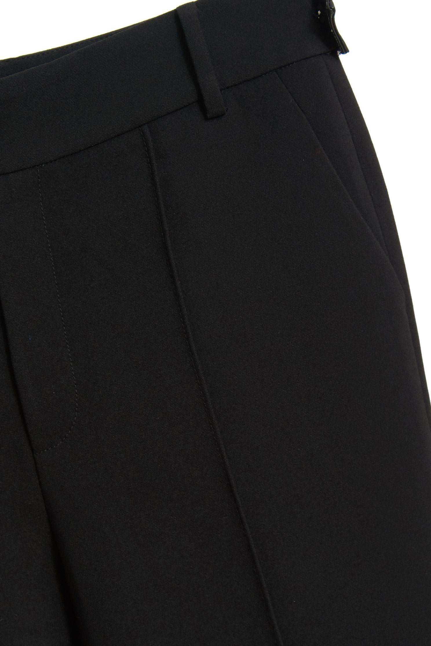 Leather strap trim trousers,Bell Bottom Jeans,皮革,i-select,Pants,長褲,Thin pants,Black trousers