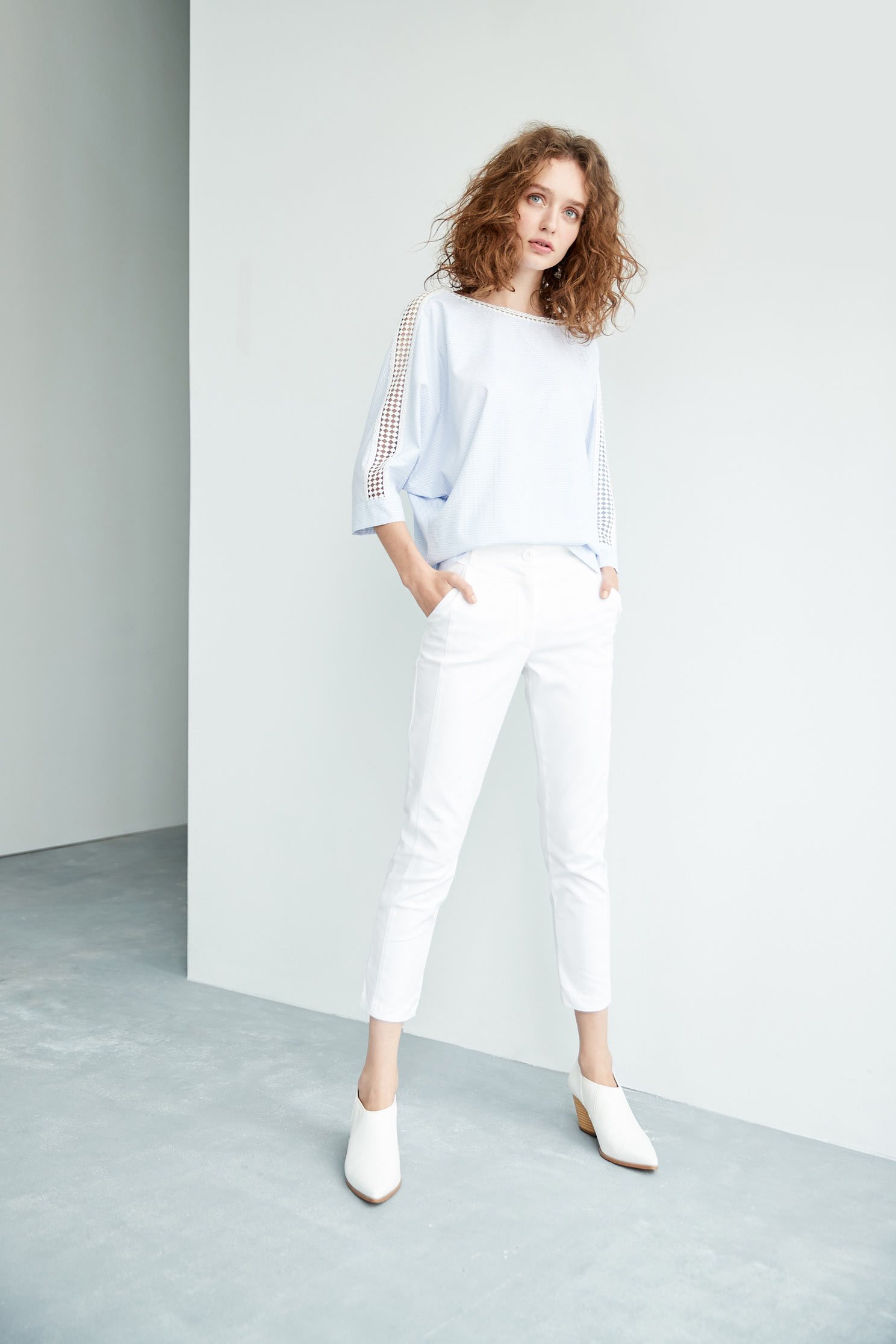 Plain slim pants,白色褲子,白色長褲,Skinny pants,Pants,長褲
