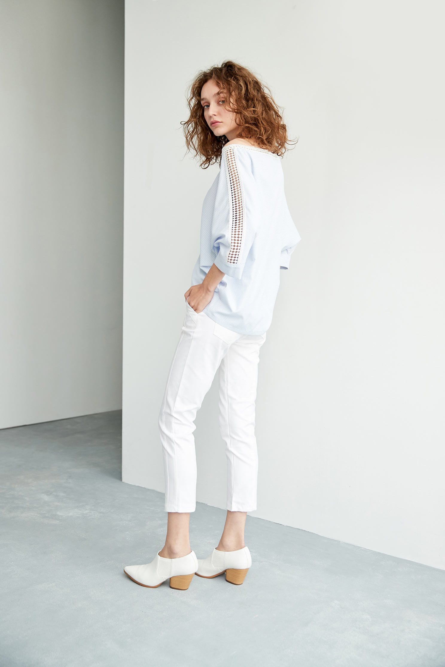 Plain slim pants,白色褲子,白色長褲,Skinny pants,Pants,長褲