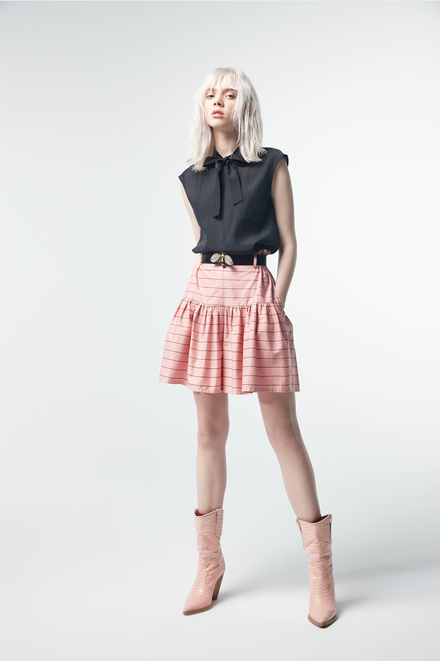 Striped strappy shorts skirt,shorts,i-select,culottes,girlfriendsspringtour
