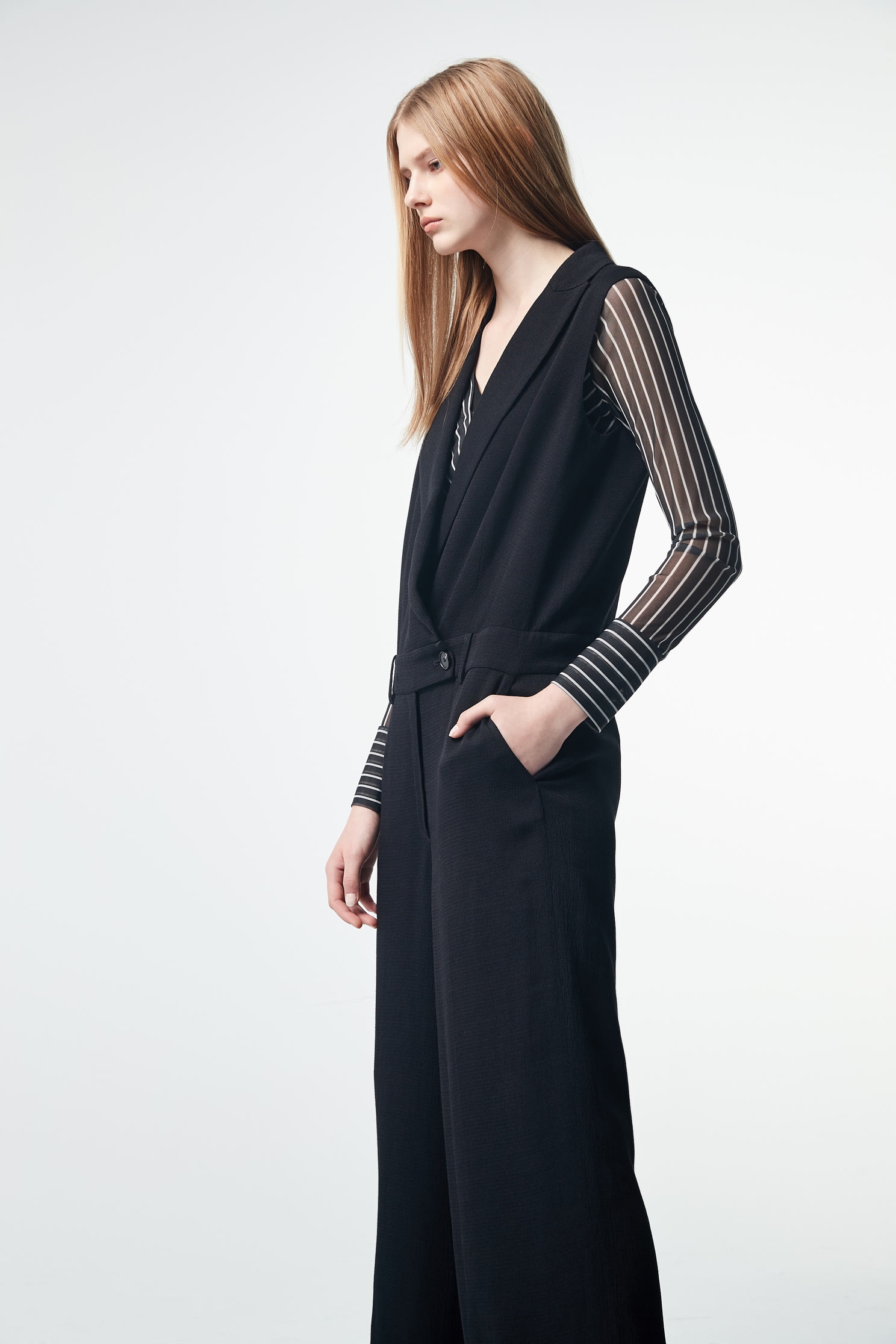 Suit jumpsuits,i-select,vest,pants,jumpsuit,blackpants