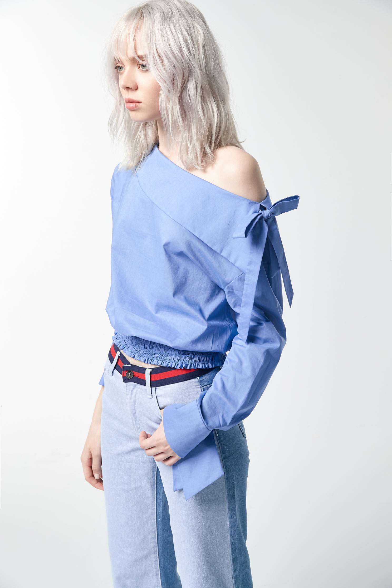 Two-color denim wide pants,tanning,embroidery,culottespants,cowboy,jeans,embroidered,pants