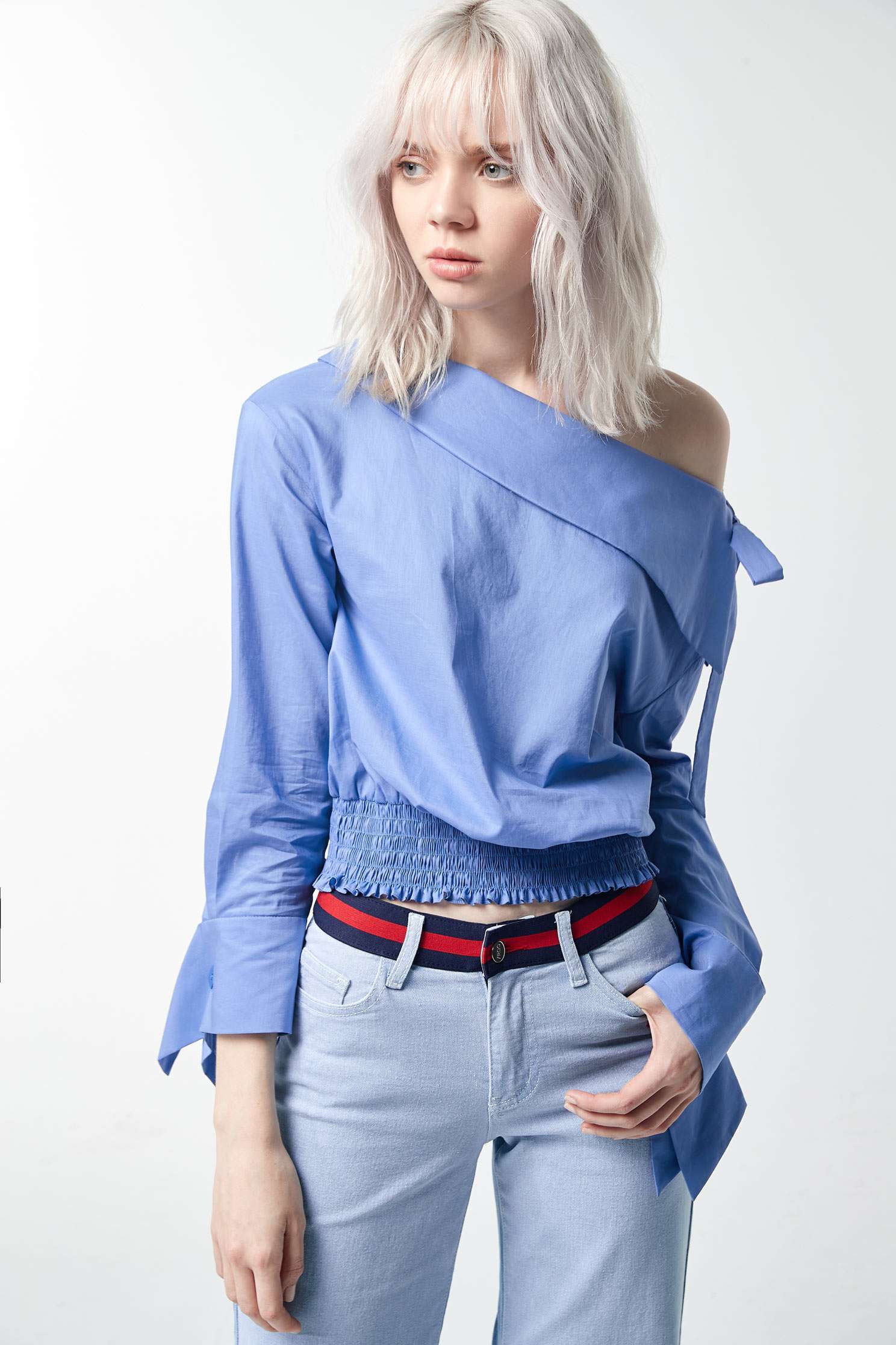 Two-color denim wide pants,tanning,embroidery,culottespants,cowboy,jeans,embroidered,pants