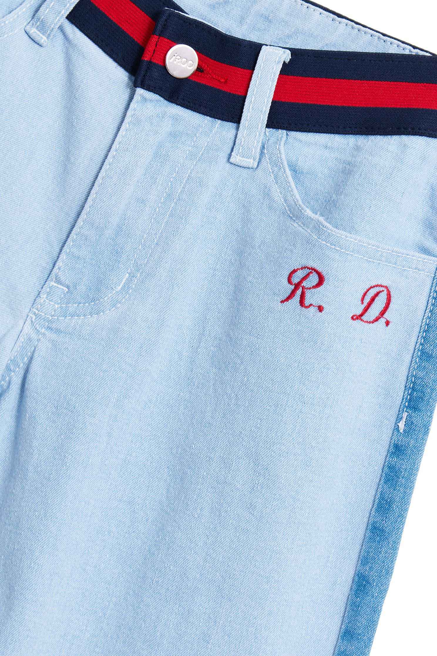 Two-color denim wide pants,tanning,embroidery,culottespants,cowboy,jeans,embroidered,pants