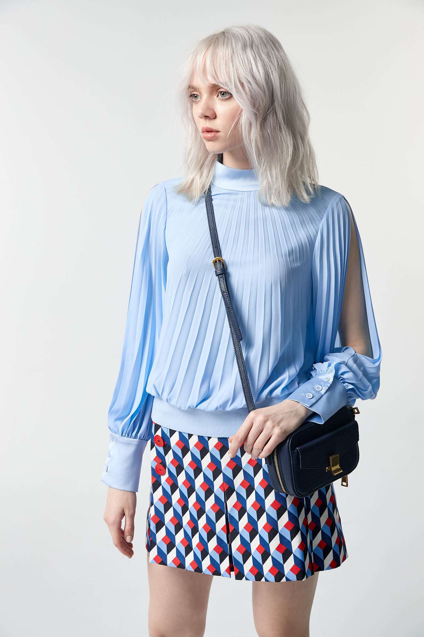 Geometric print skirt,miniskirt,culottes