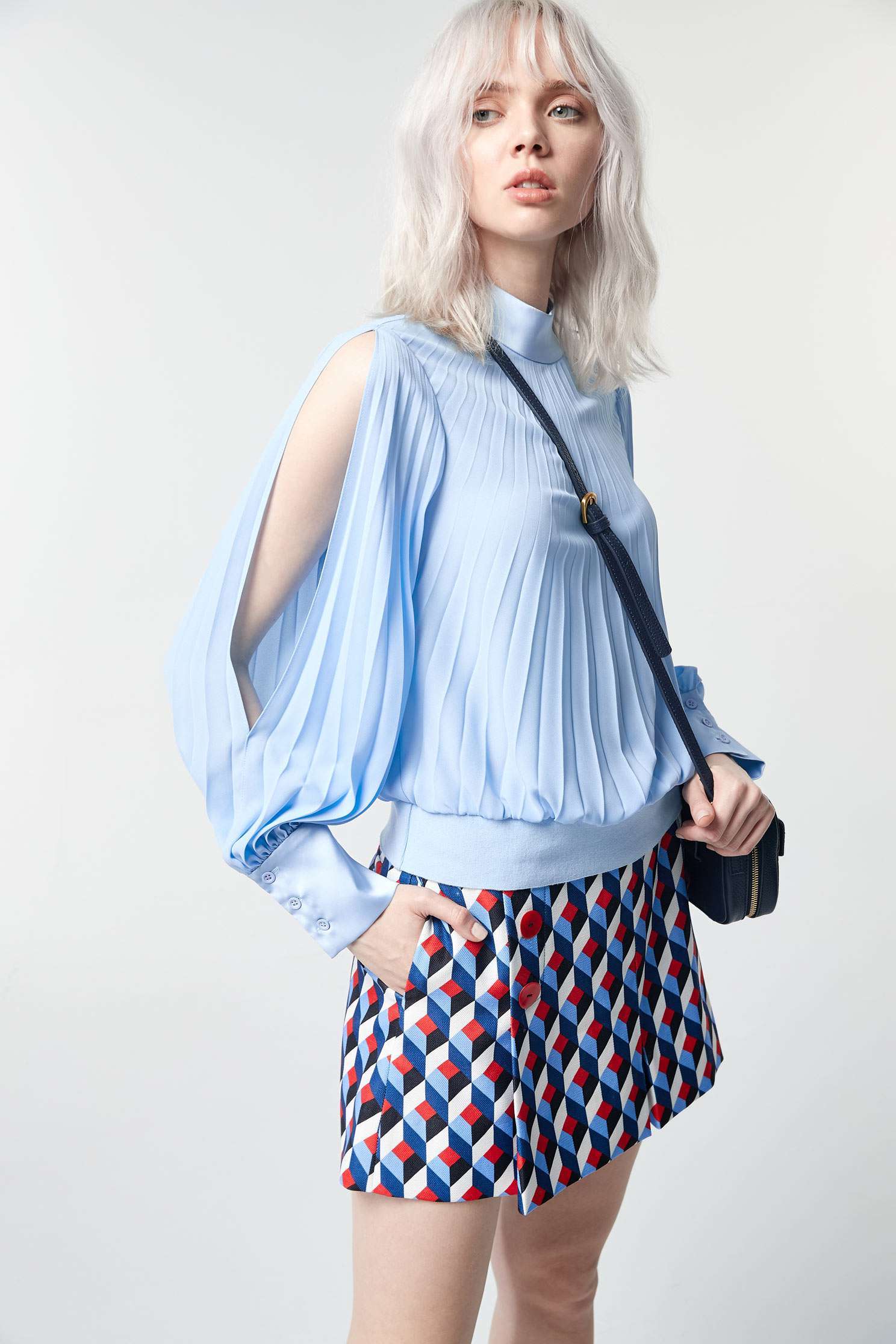 Geometric print skirt,miniskirt,culottes