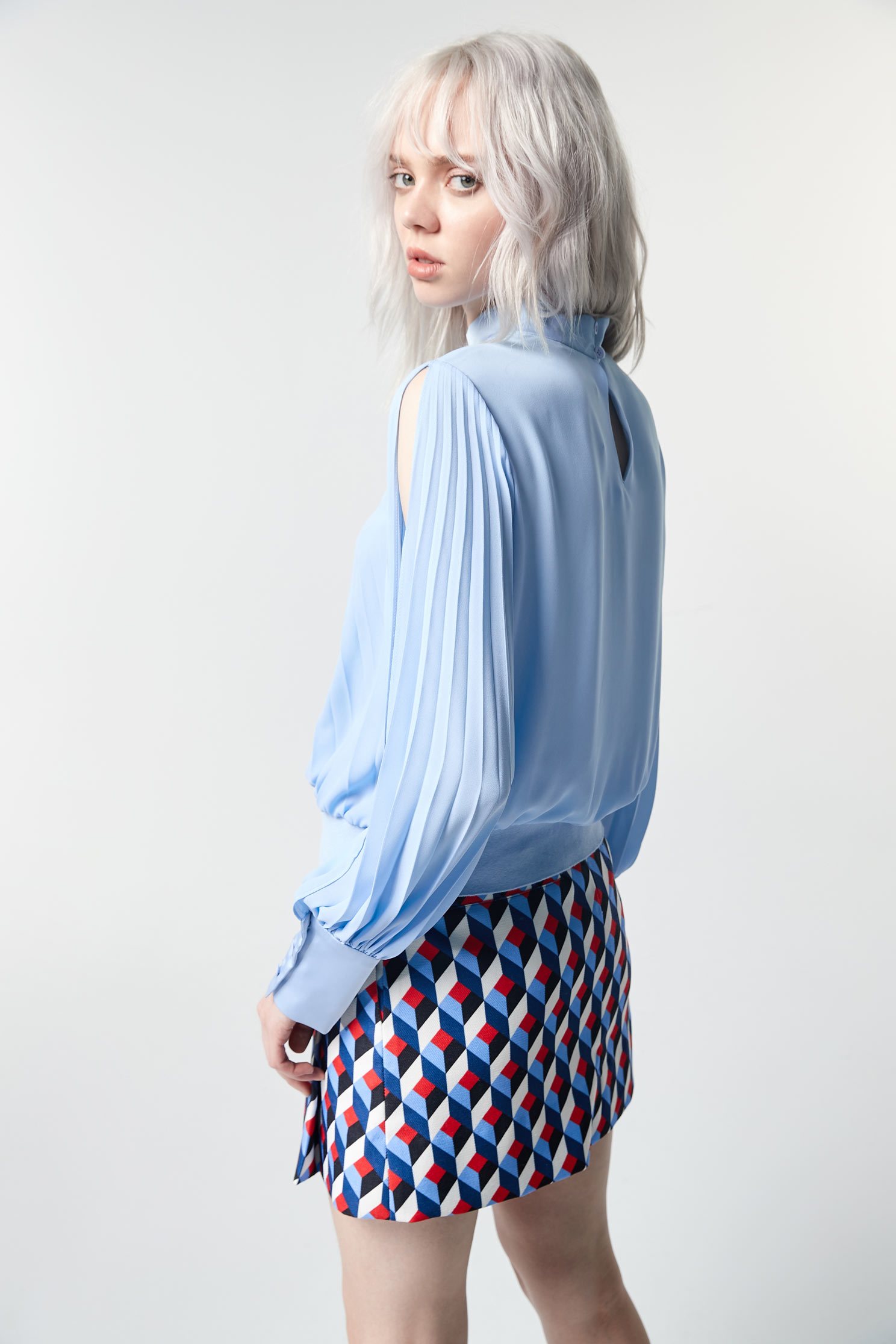 Geometric print skirt,miniskirt,culottes