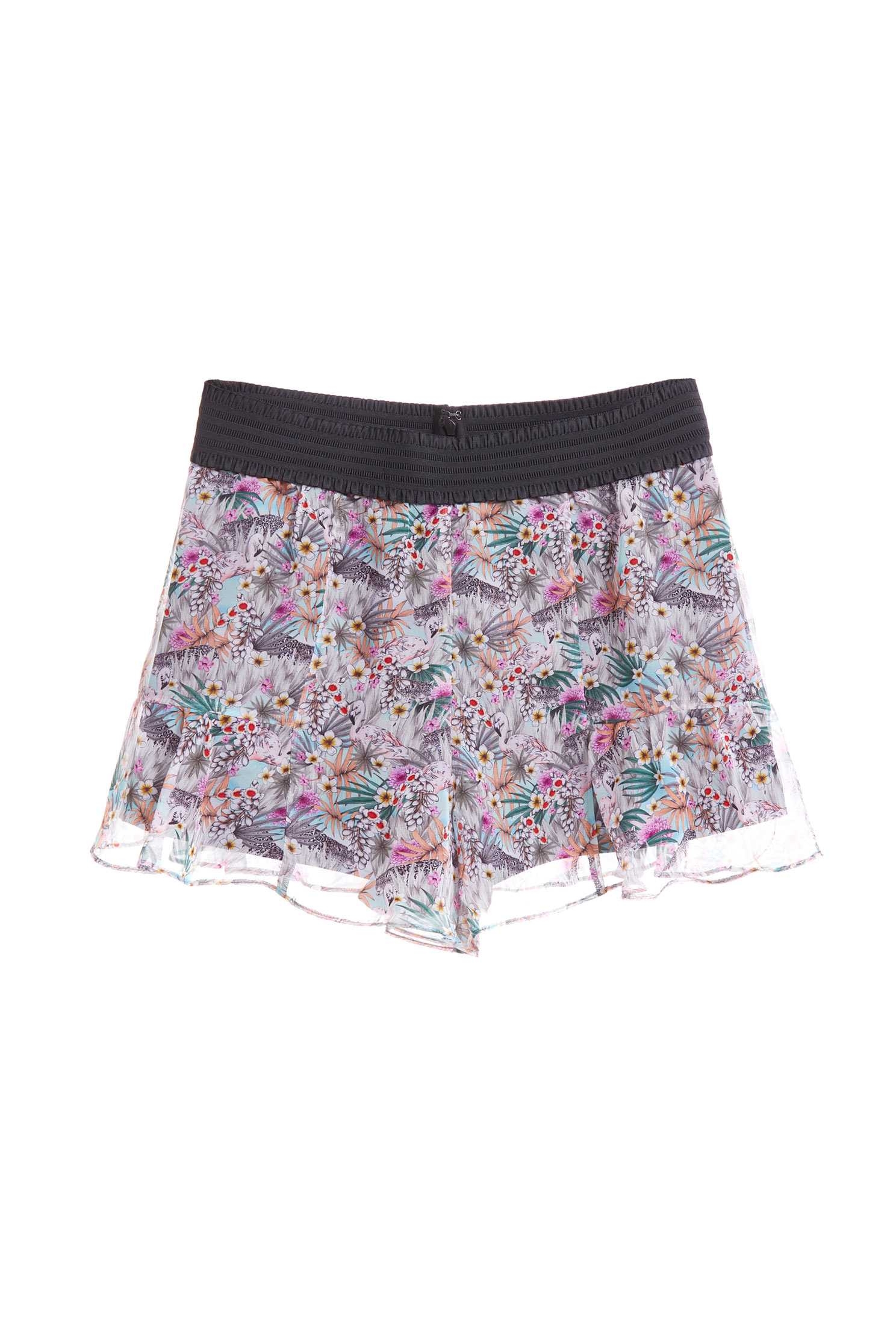 Elegant floral design shorts,shorts,pants,culottes,thinpants