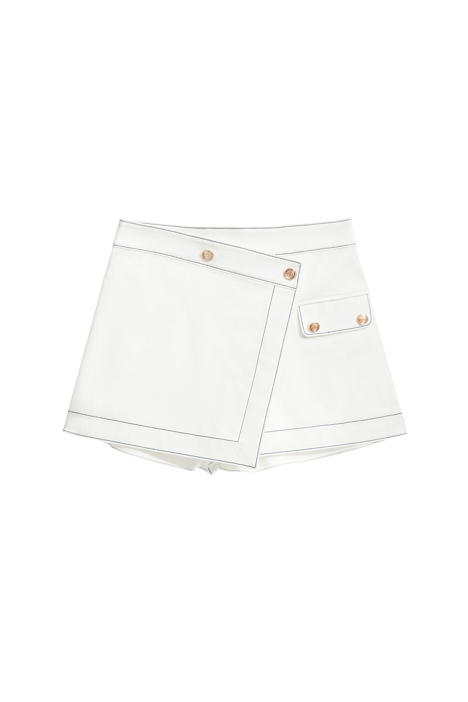 跳色收邊活片短褲跳色收邊活片短褲,刺繡,春夏穿搭,白色短褲,白色褲子,褲子,褲裙