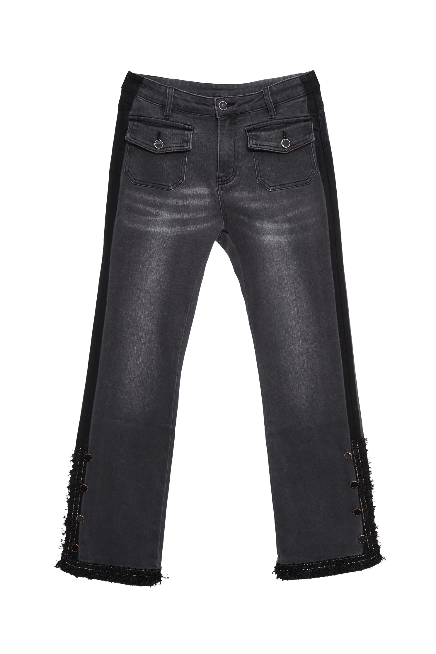 灰黑洗色流蘇織帶彈性九分褲灰黑洗色流蘇織帶彈性九分褲,上班OL穿搭,丹寧,春夏穿搭,牛仔,牛仔褲,簡約穿搭,約會特輯