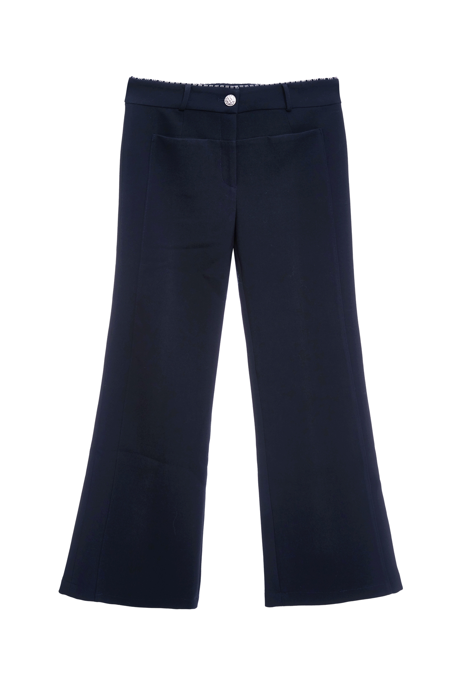 簡約海軍藍小喇叭褲簡約海軍藍小喇叭褲,上班OL穿搭,喇叭褲,春夏穿搭,簡約穿搭,褲子,長褲