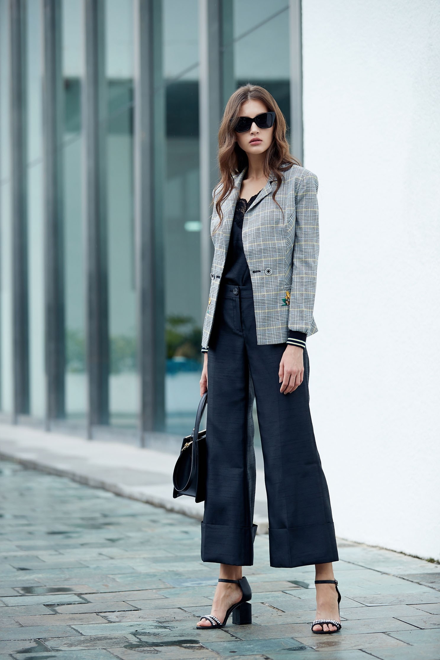 Satin reflexive fashion long pants,culottespants,pants,trousers,pants,wasthin,blacktrousers
