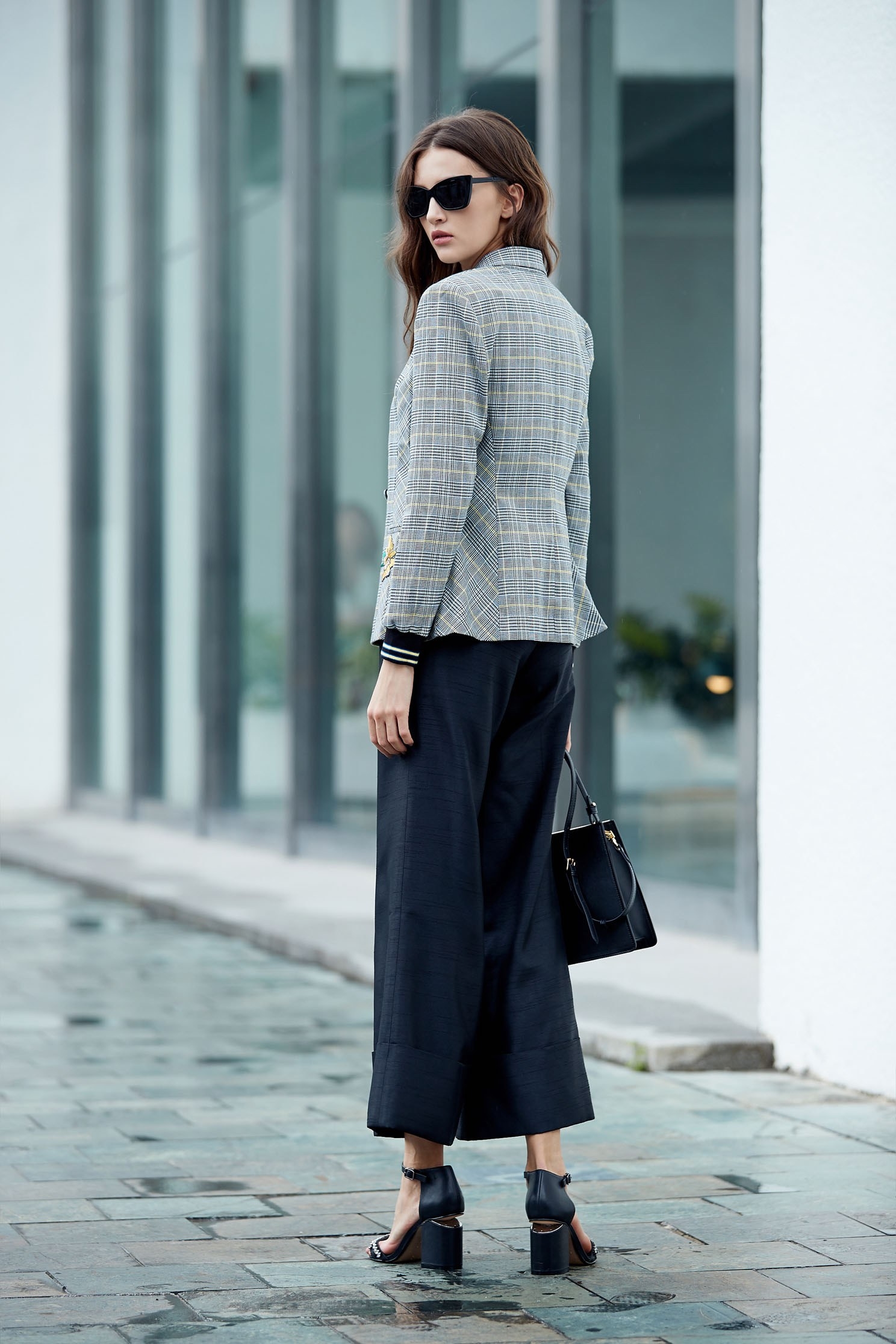 Satin reflexive fashion long pants,culottespants,pants,trousers,pants,wasthin,blacktrousers