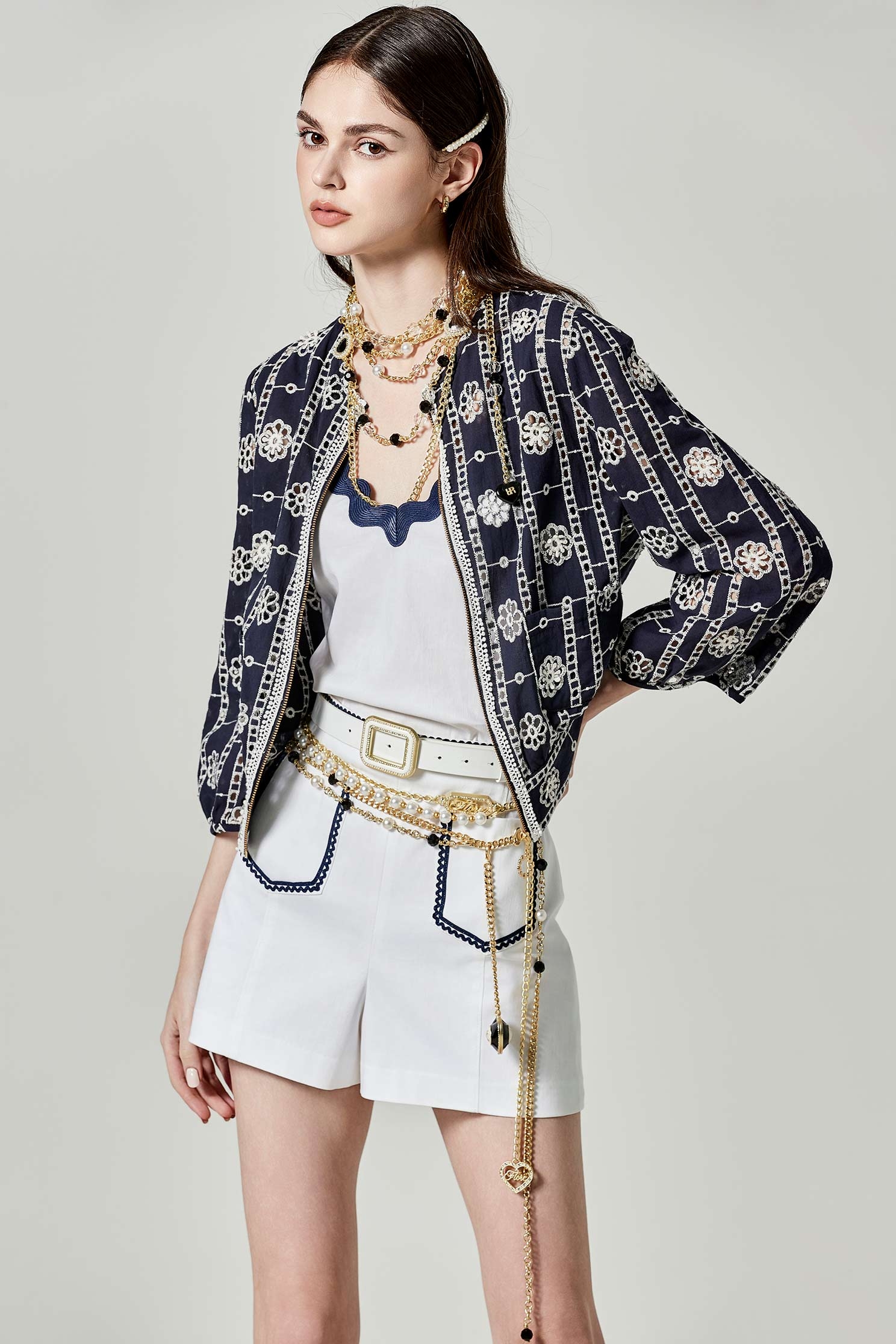 綴波浪織帶短褲綴波浪織帶短褲,人氣商品,春夏穿搭,白色短褲,白色褲子,短褲,褲子