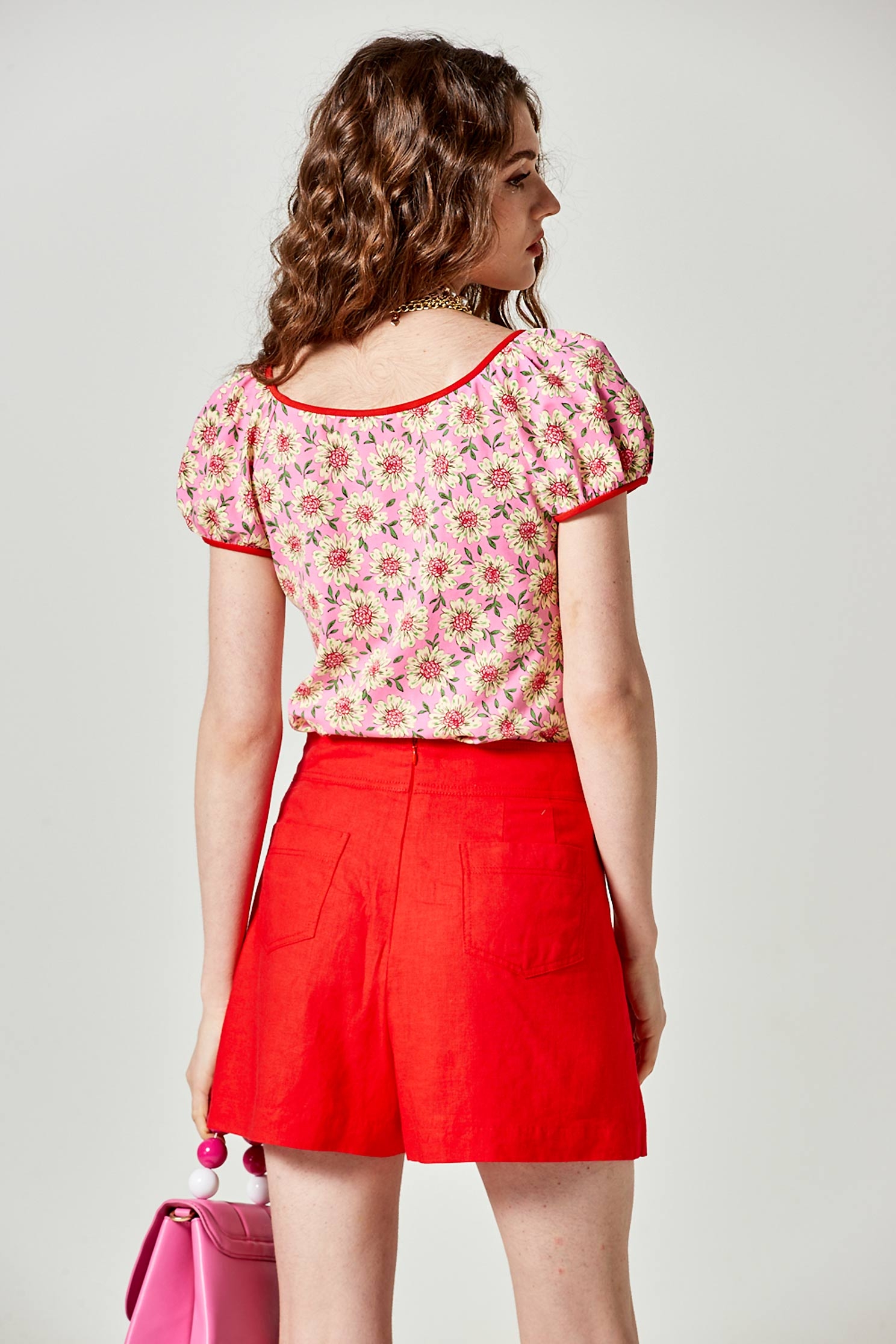 櫻桃番茄色短褲裙櫻桃番茄色短褲裙,春夏穿搭,珍珠,褲子,褲裙