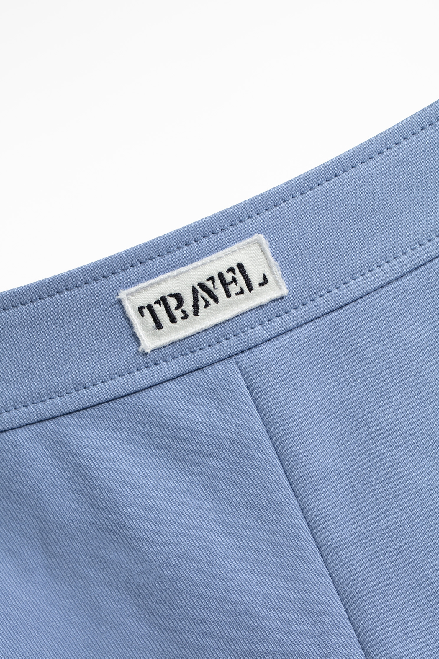 繡球花藍套裝料織標短褲繡球花藍套裝料織標短褲,春夏穿搭,時髦成套搭配,短褲,褲子