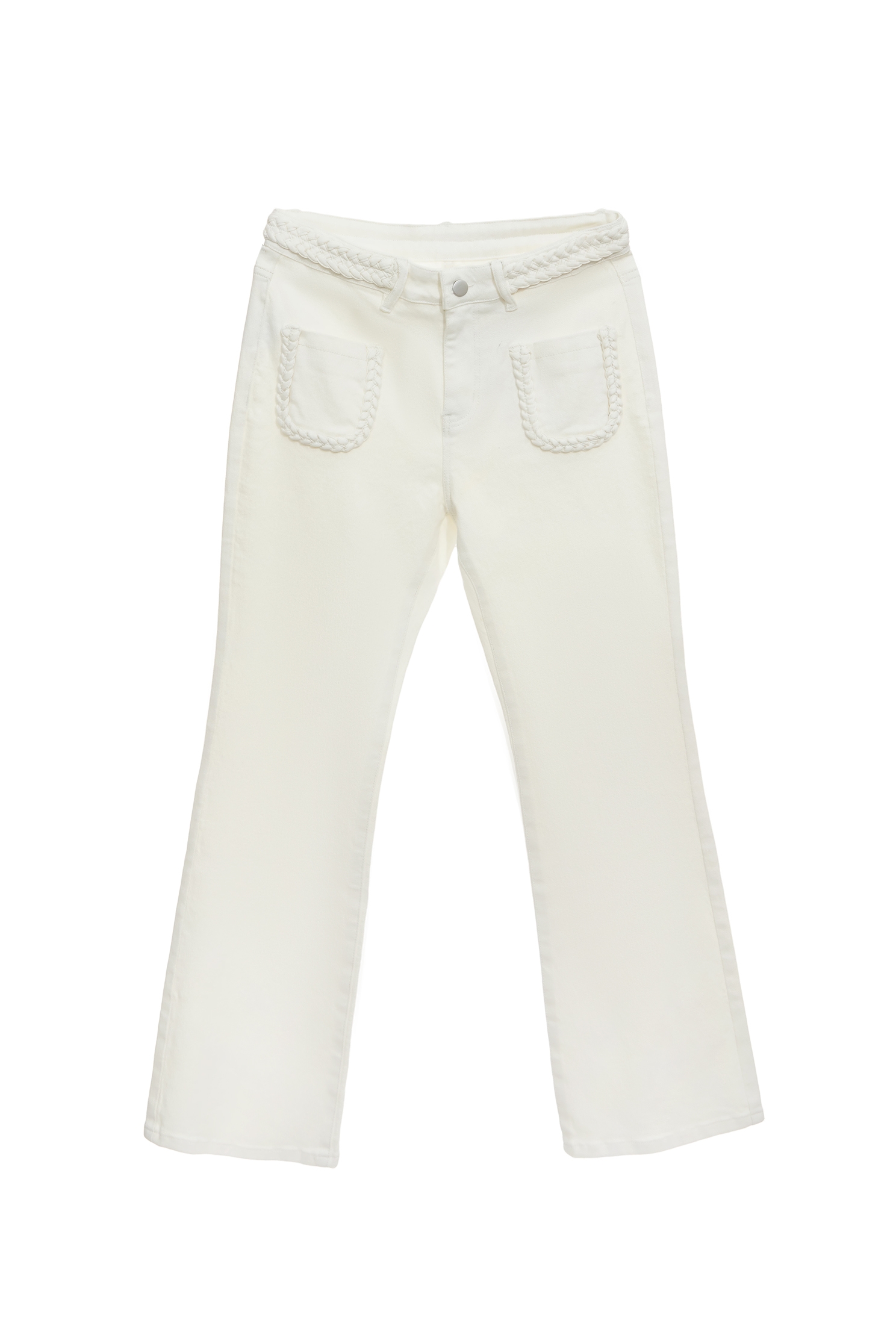 麻花裝飾牛仔長褲麻花裝飾牛仔長褲,上班OL穿搭,春夏穿搭,牛仔,牛仔褲,牛仔長褲,白色褲子,長褲