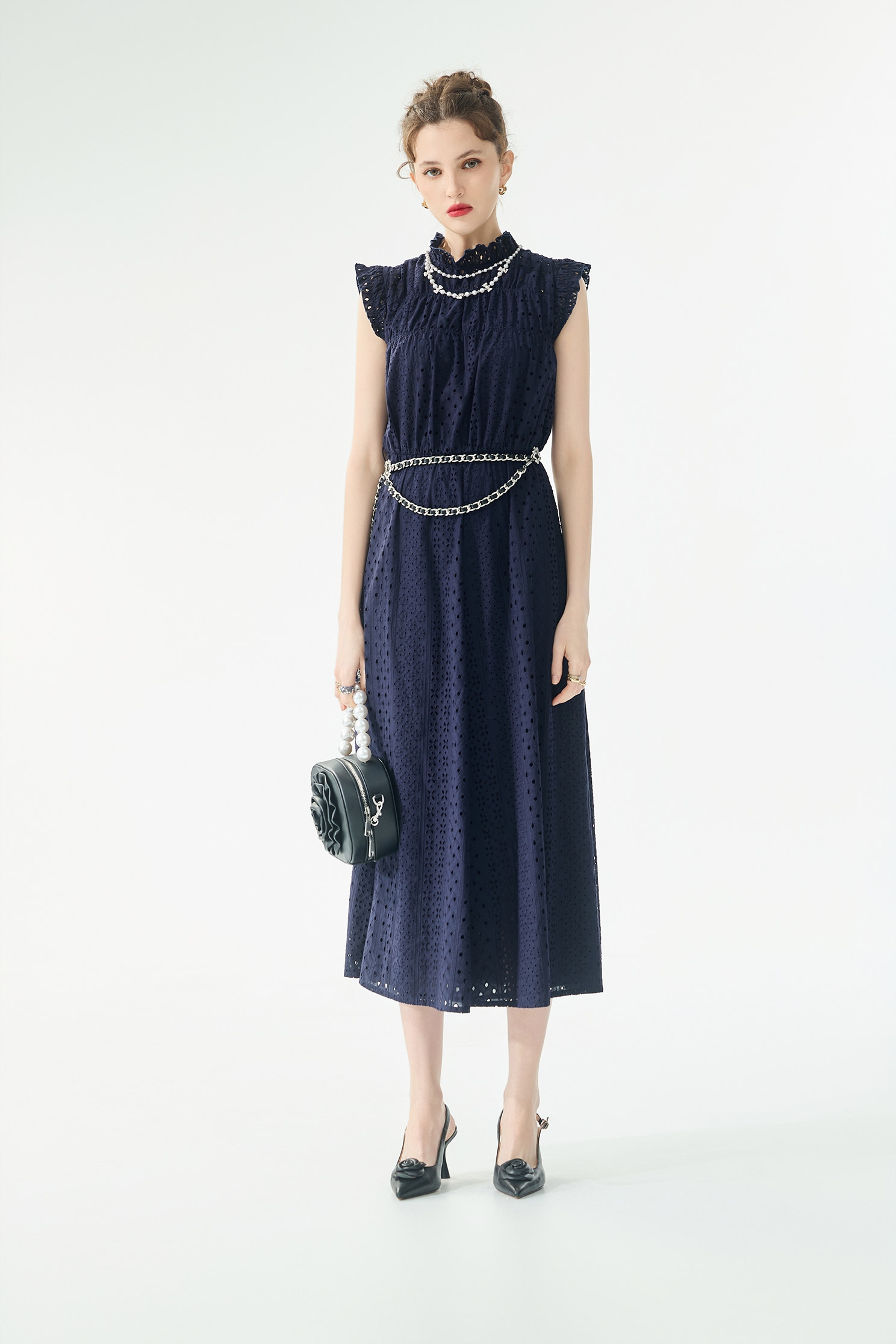 溫室花園繡花長版洋裝溫室花園繡花長版洋裝,一般洋裝,春夏穿搭,繡花,荷葉