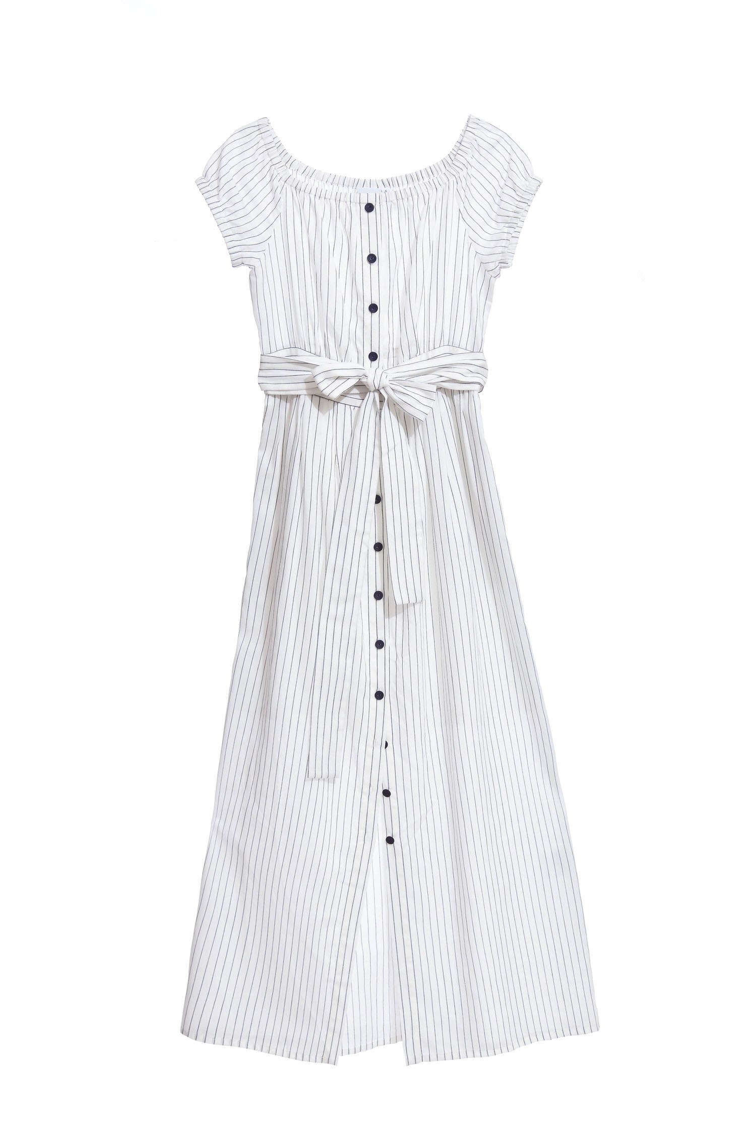 Elegant one-piece dress in stripes,boatneckdress,dress,shortsleevedress,longdress