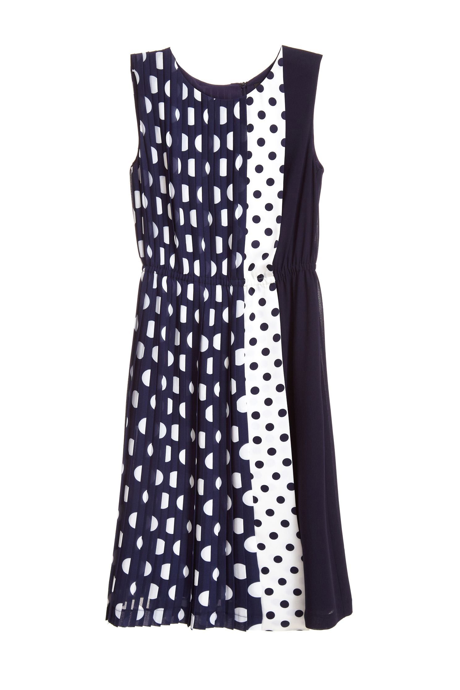Stitching dot classic design dress,u-neckdress,dress,sleevelessdress