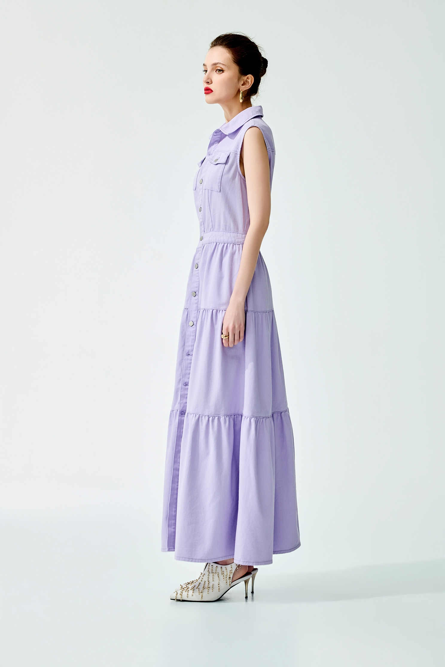 柔紫色渡假風牛仔洋裝柔紫色渡假風牛仔洋裝,一般洋裝,春夏穿搭,牛仔,牛仔,洋裝