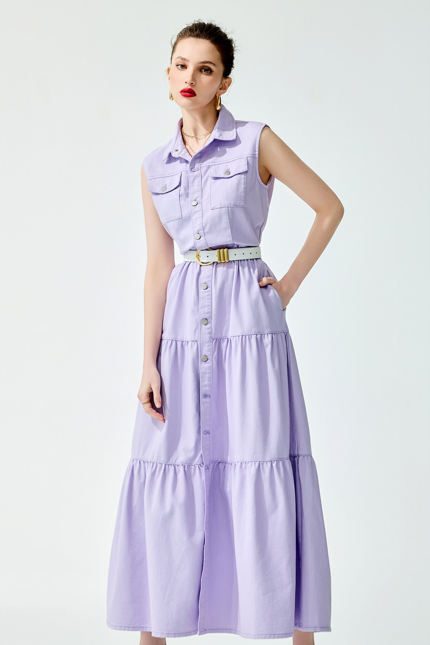 柔紫色渡假風牛仔洋裝柔紫色渡假風牛仔洋裝,一般洋裝,春夏穿搭,牛仔,牛仔,洋裝