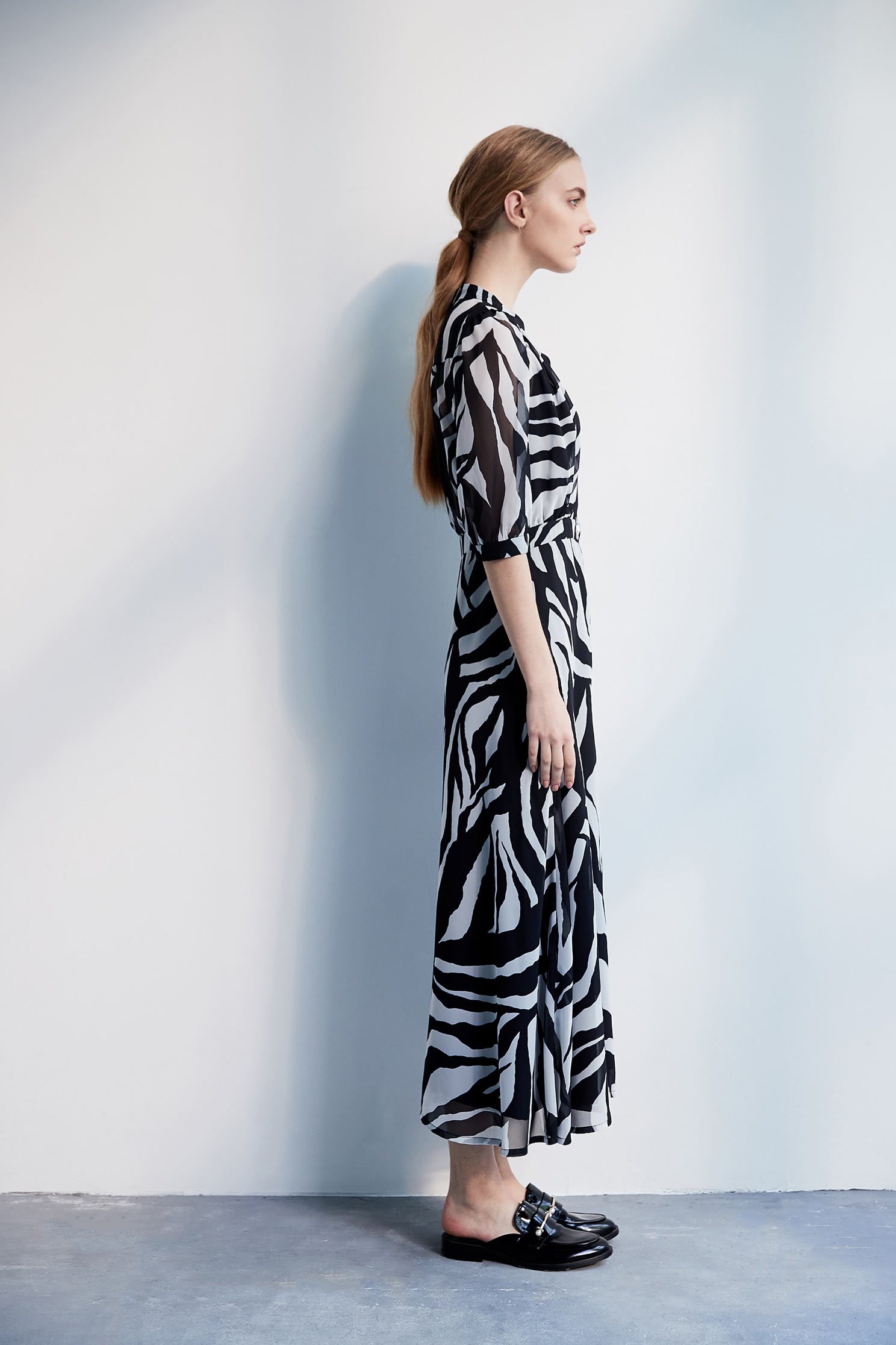 Zebra stripe classic fashion dress,dress,cocktaildress,perspectivedress,chiffon,chiffondress