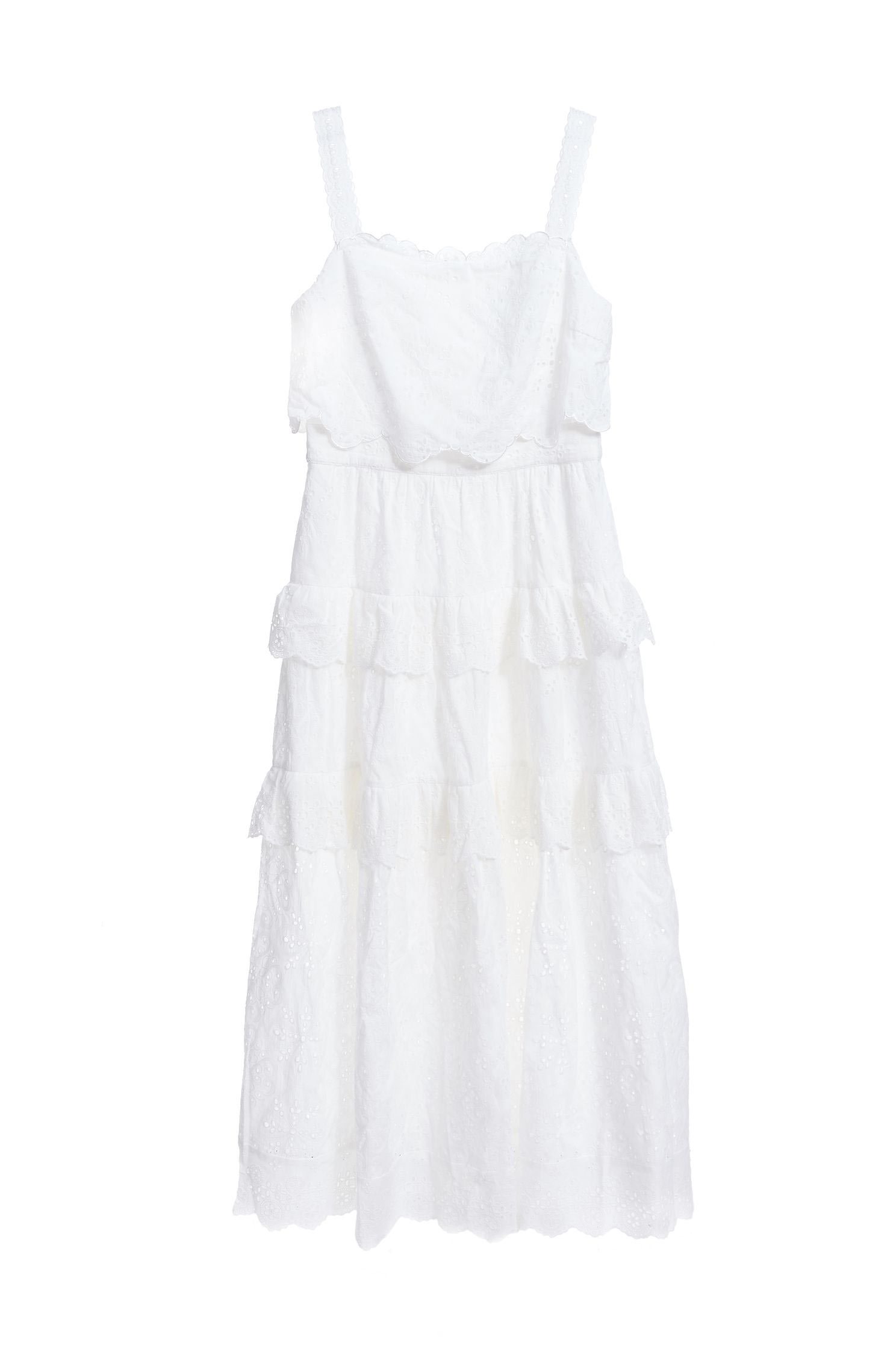 Layered woman fashion thin shoulder strap dress,embroidery,embroiderddress,cocktaildress,sleevelessdress,whitedress,spaghettistrap,spaghettistrapdress,embroidered,lace,lacedress